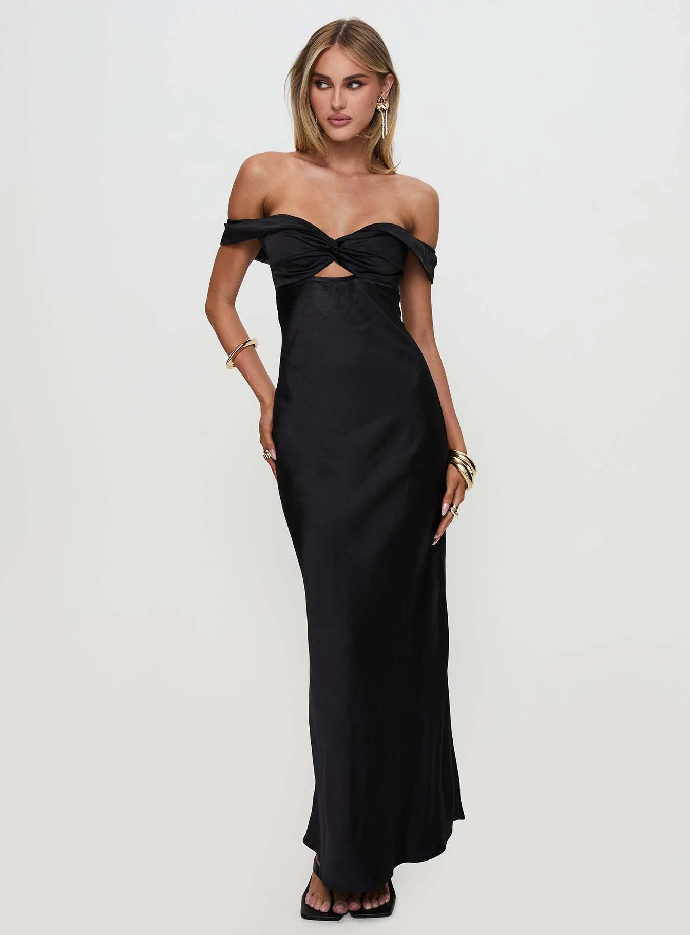 Rava Off The Shoulder Maxi Dress Black