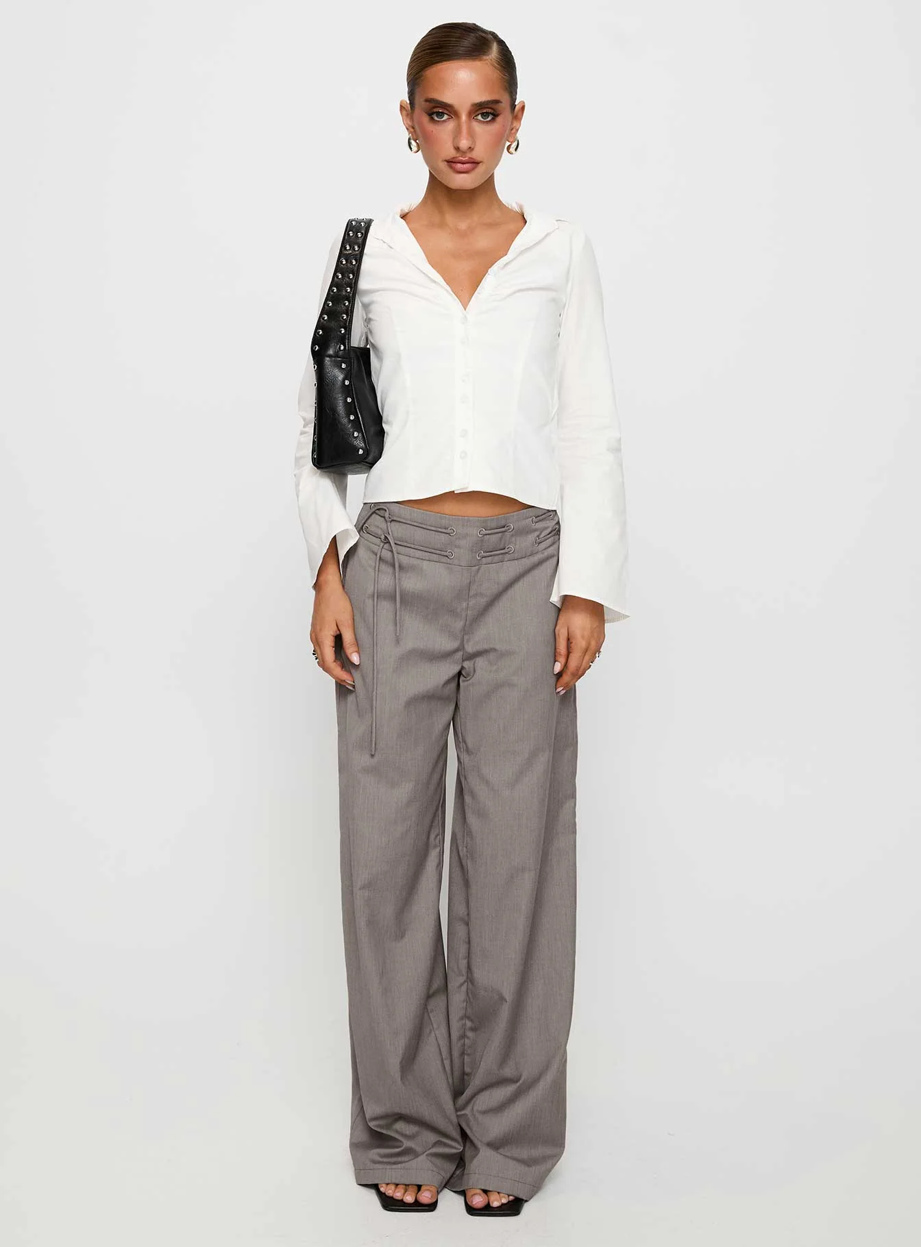 Just Have Fun Wide Leg Pant Grey Petite