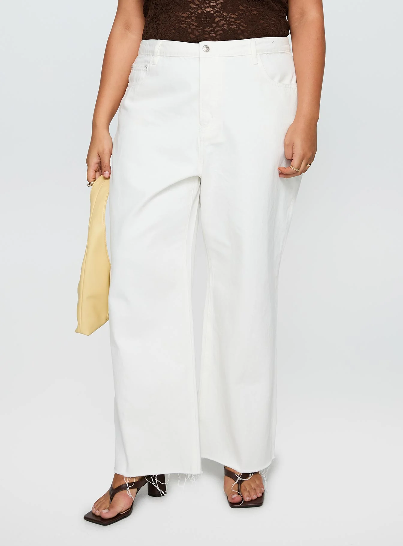 Fawcett High Rise Straight Leg Jeans White Curve