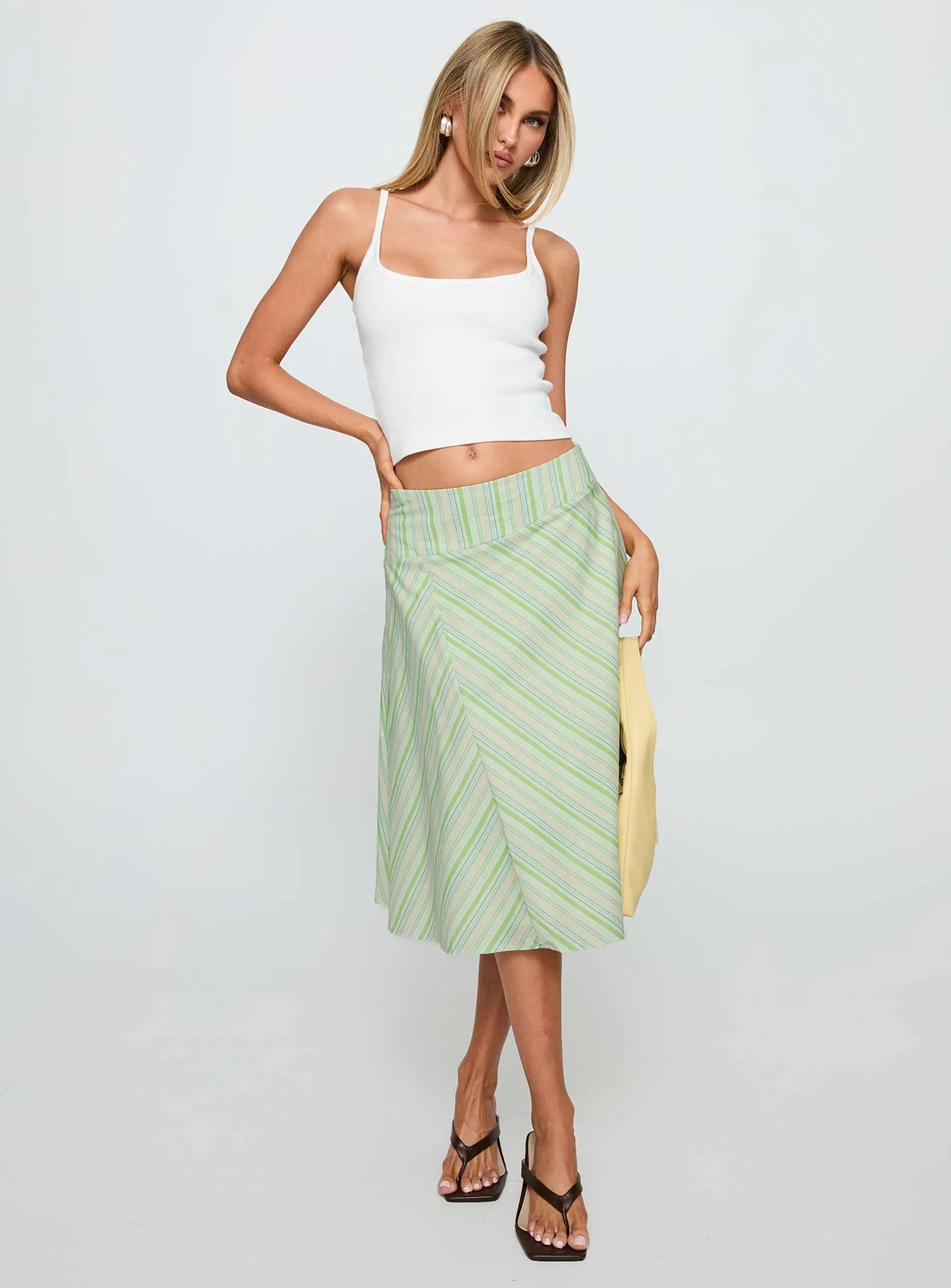 Vettie Midi Skirt Green Multi