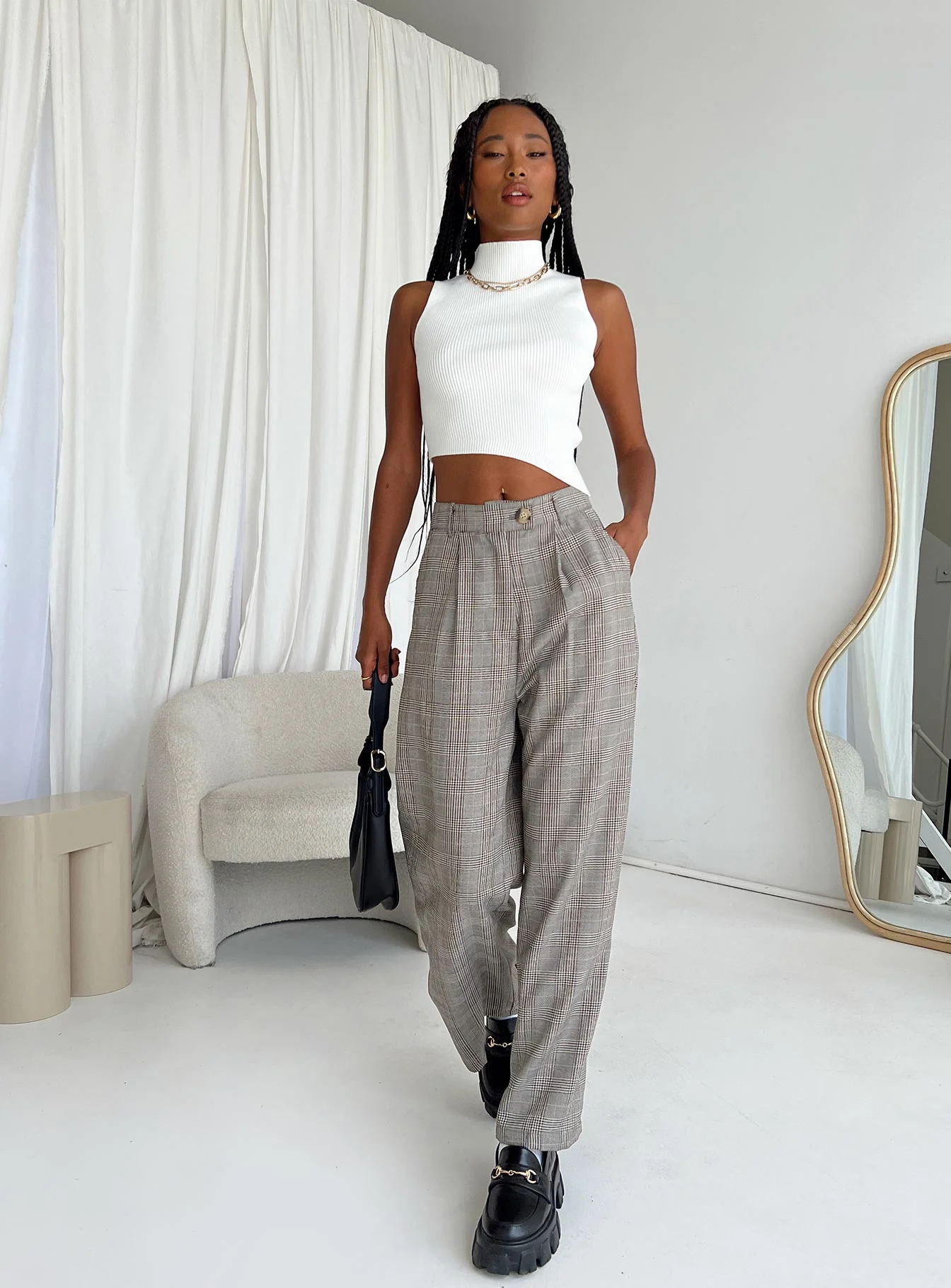 Vail Pants Beige Check