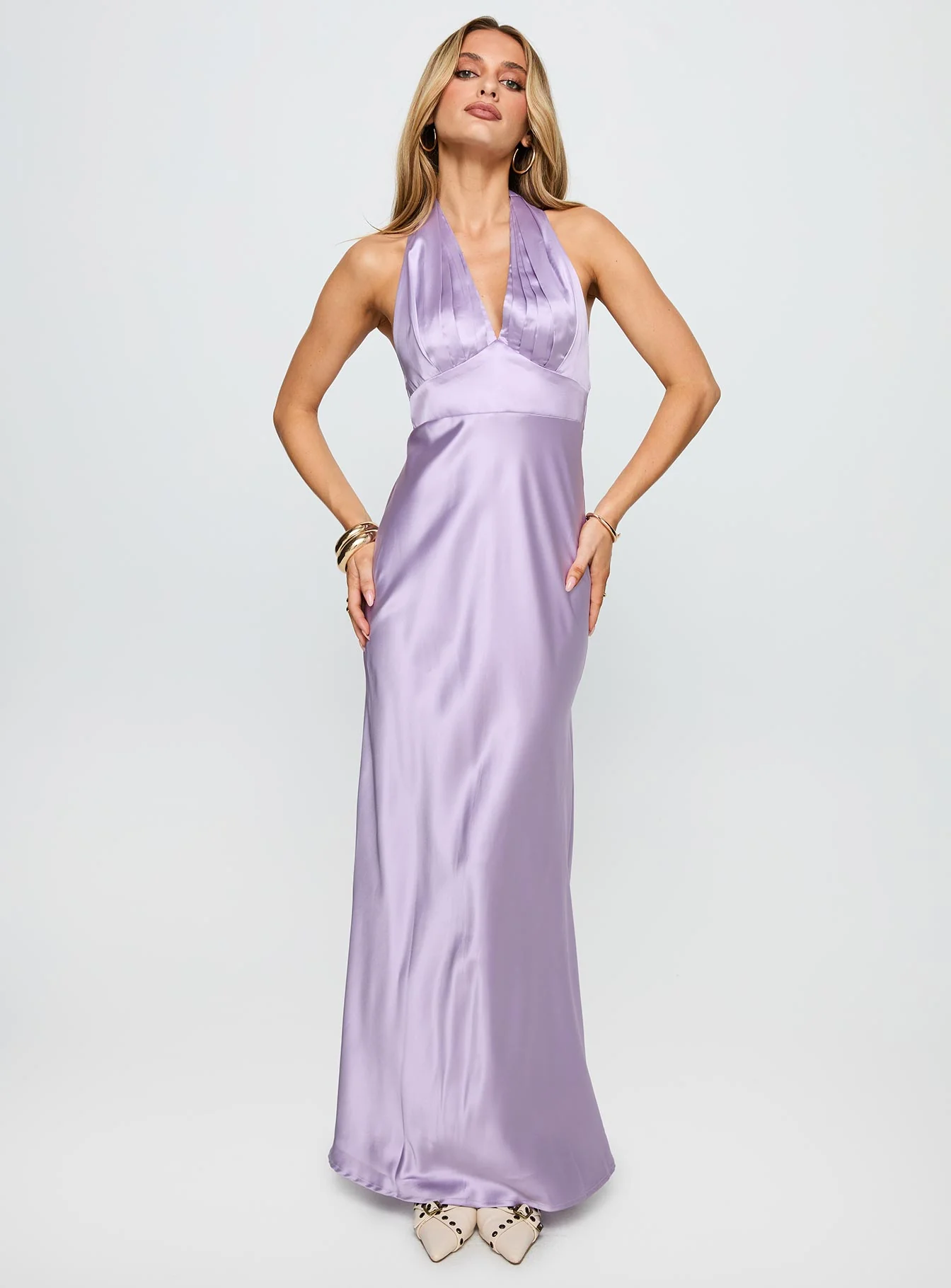 Big Screen Halter Maxi Dress Lilac