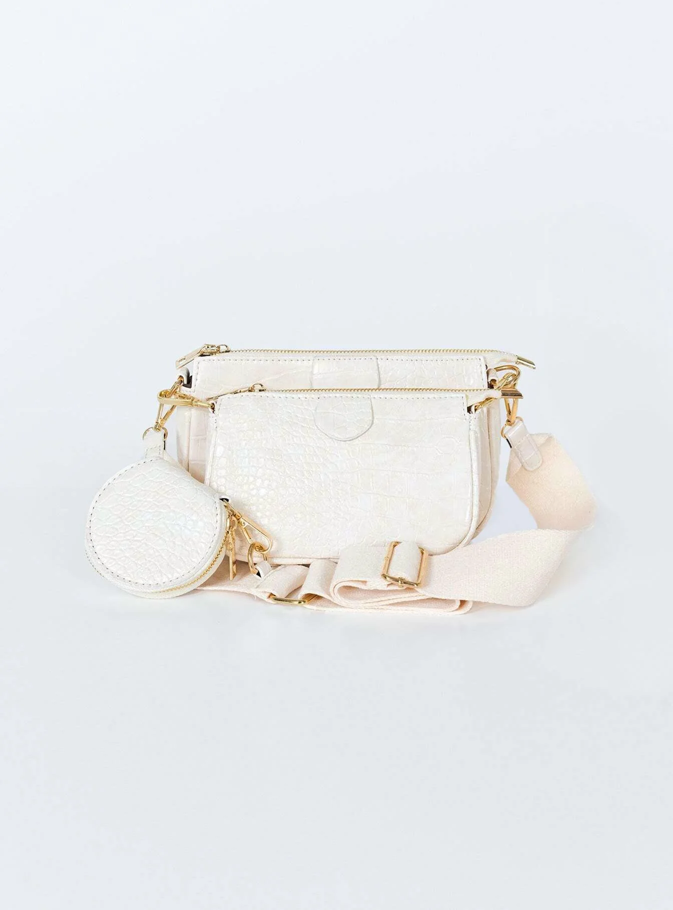 Harvey Croc Multi Pocket Bag White