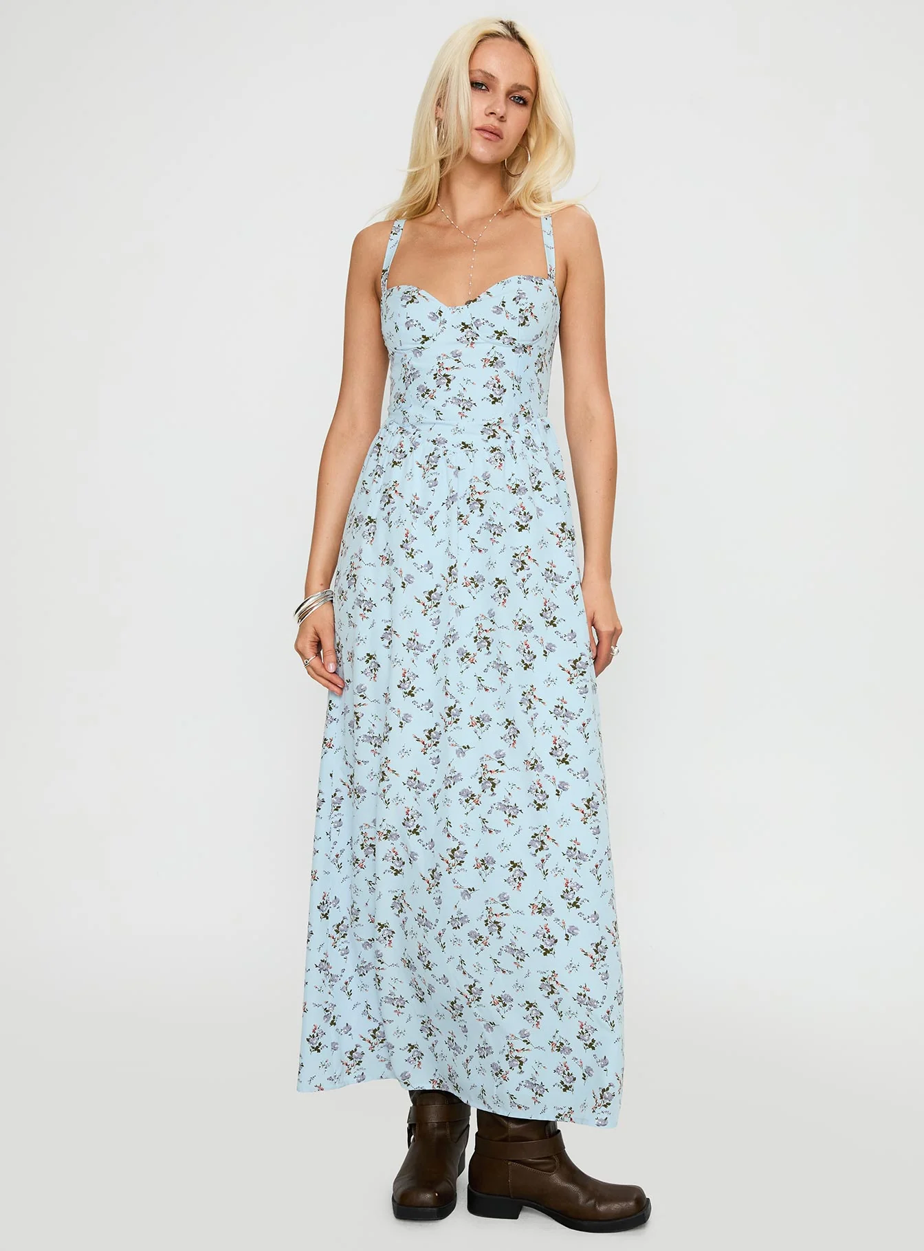 Izebella Maxi Dress Blue Floral