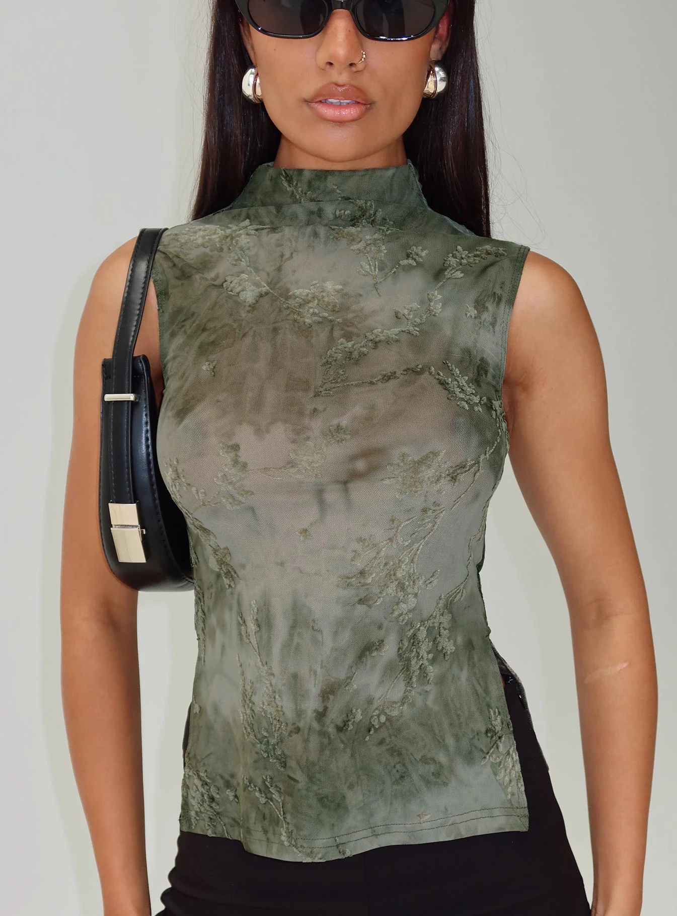 Nights All Alone High Neck Top Multi