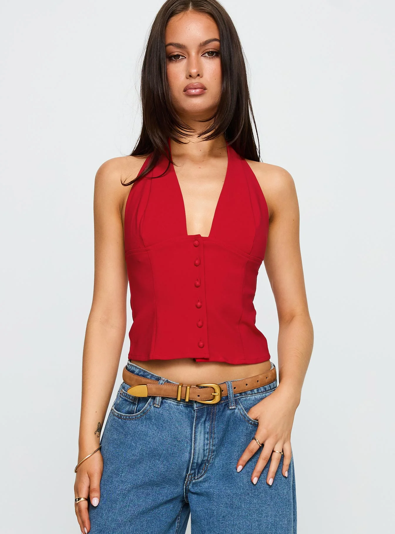 Serefina Halter Top Red