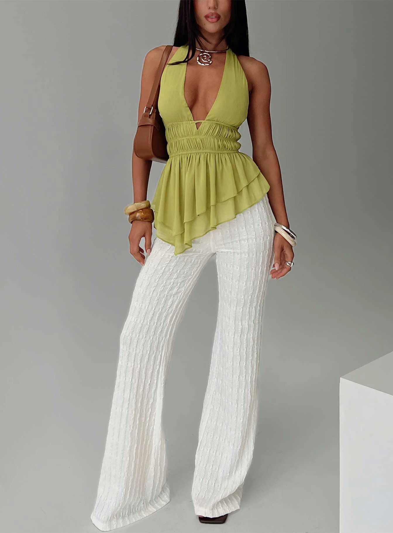 Leisure State Knit Pant White