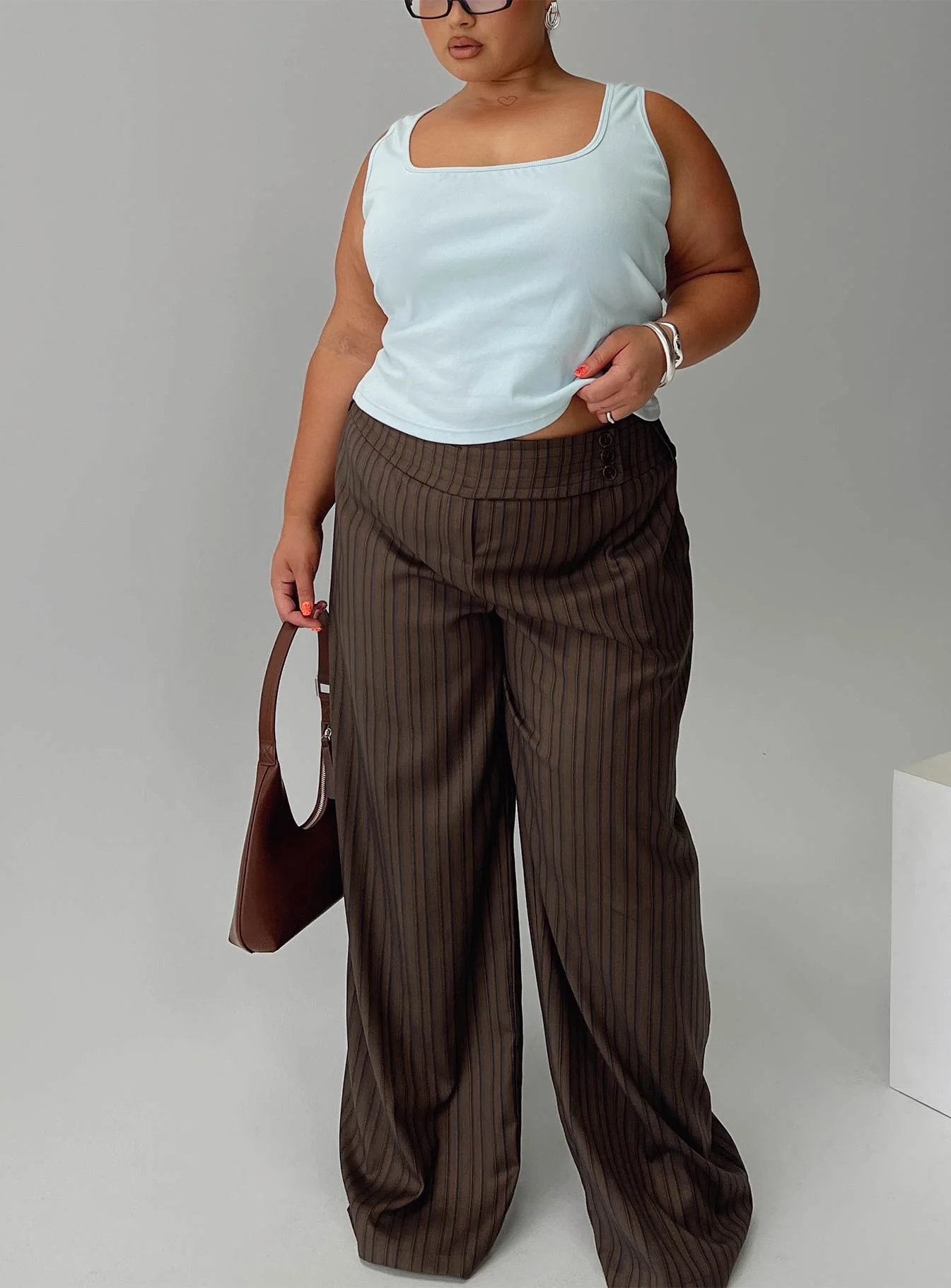 Cedars Low Rise Pant Brown Stripe Curve