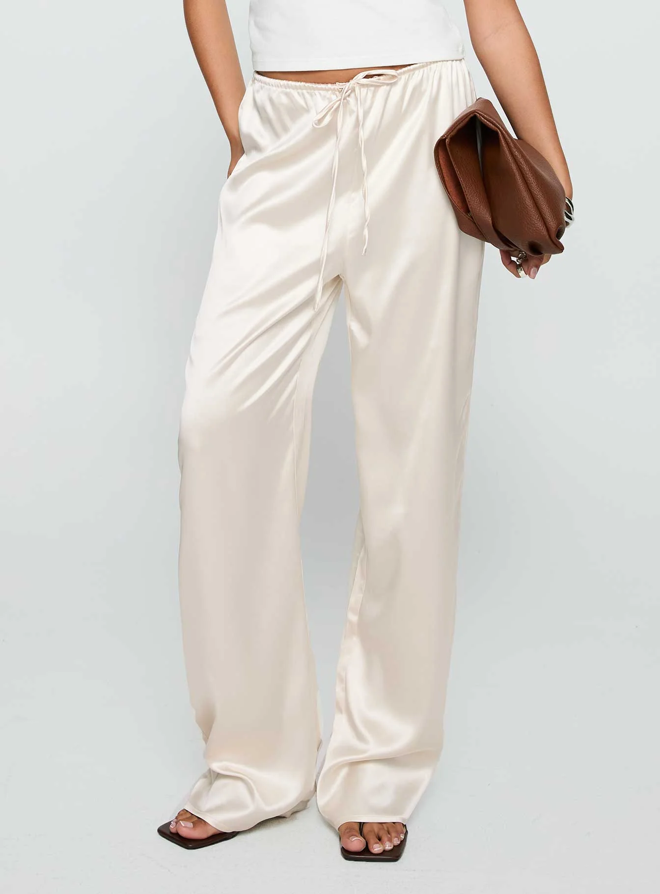 Soulstar Satin Pants Champagne