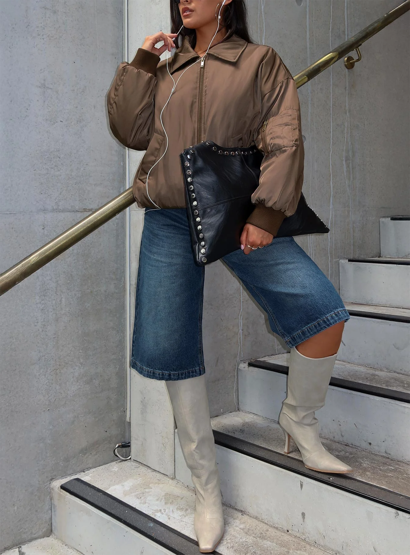 Say Less Bomber Jacket Dark Brown