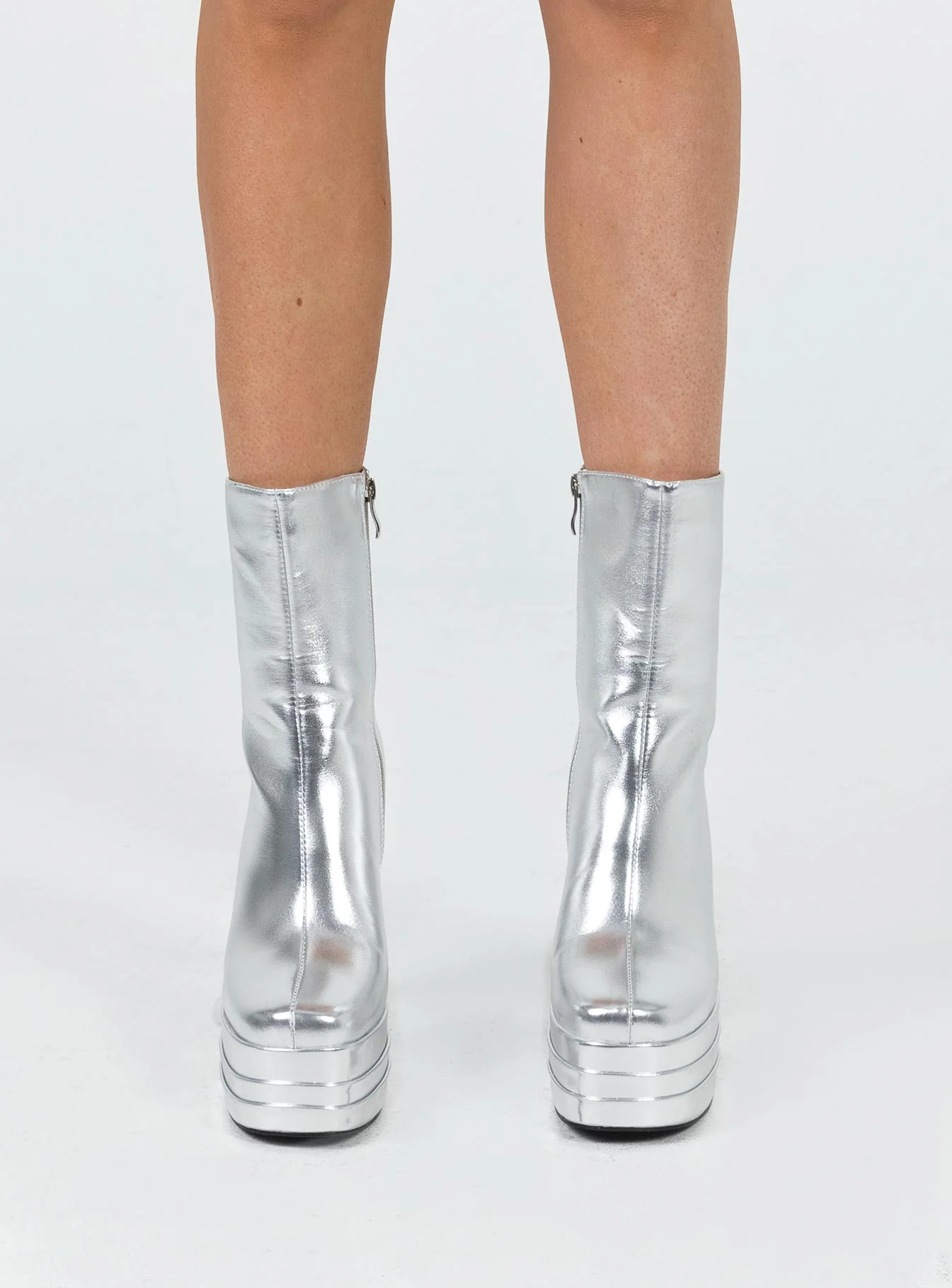 Ricardo Platform Ankle Boots Chrome
