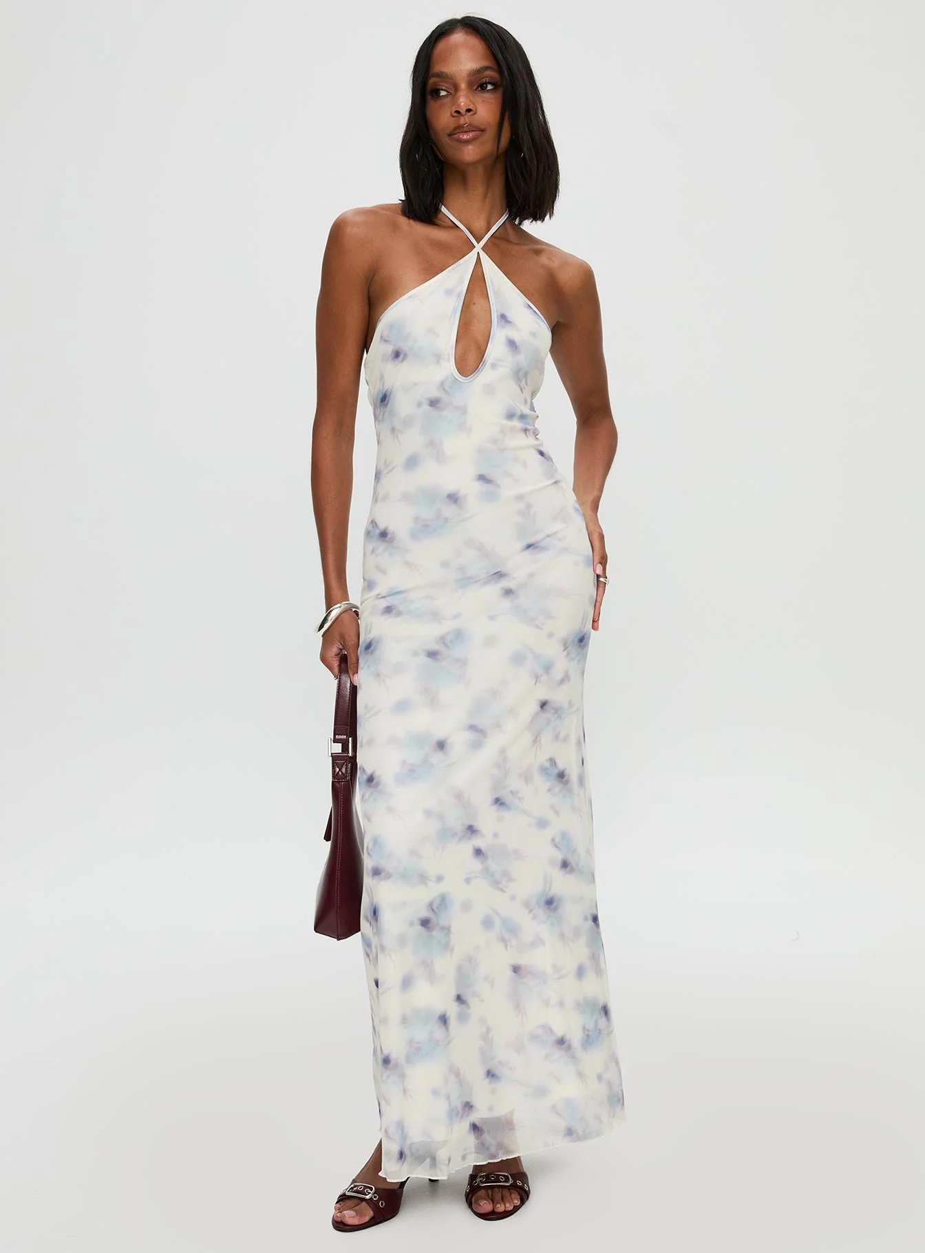 Walk On Water Halter Maxi Dress White