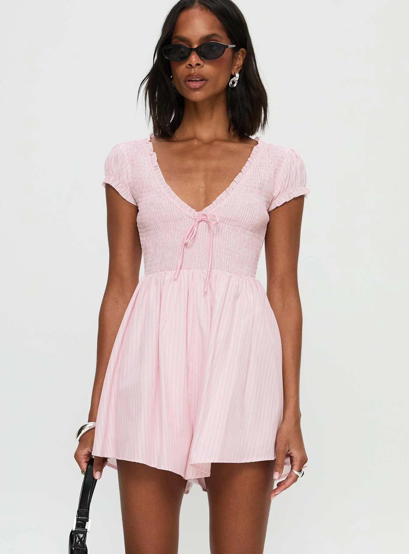 Wescott Stripe Playsuit Pink / White
