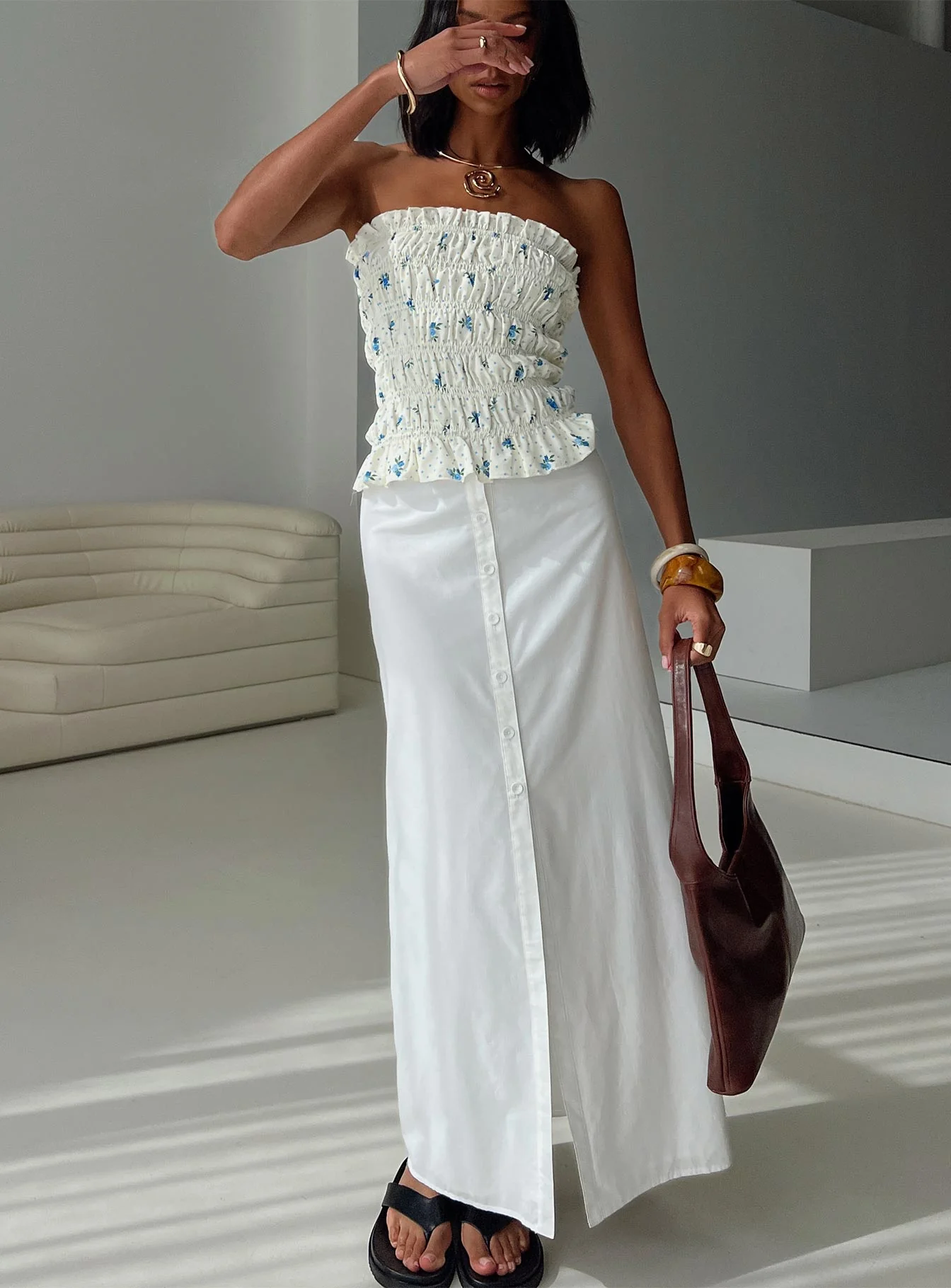Jasmira Maxi Skirt White
