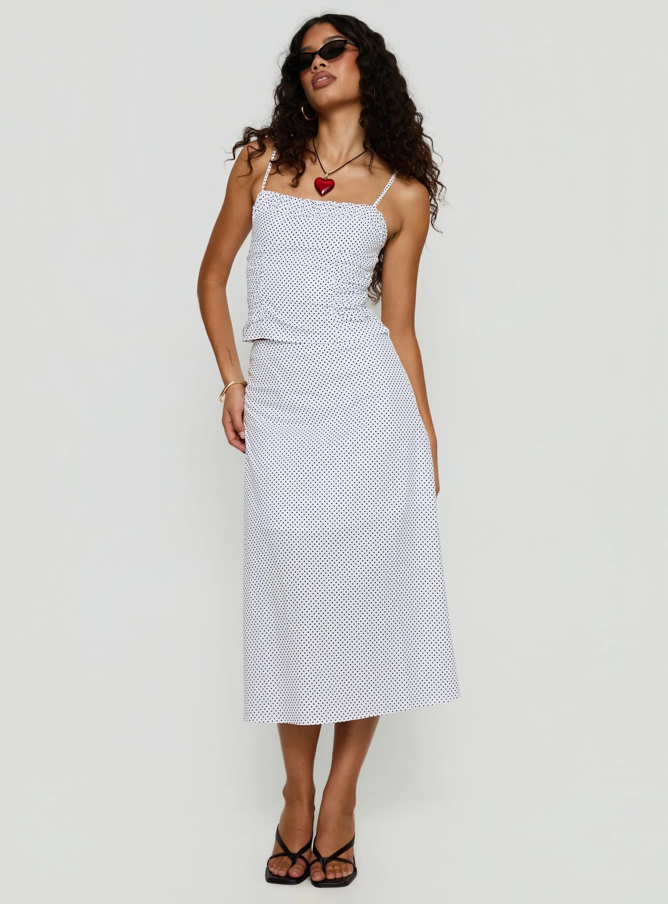 Shining Mirrors Set White / Black Polka