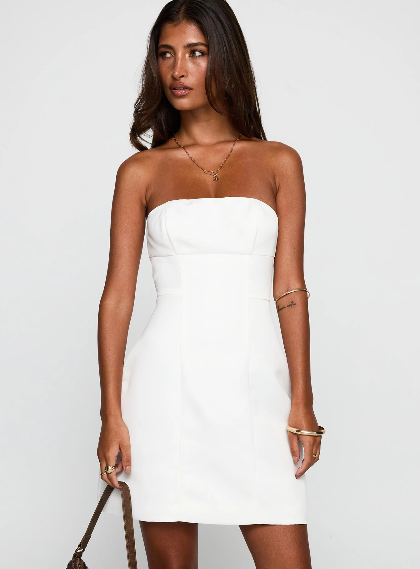 Gywneira Strapless Mini Dress White