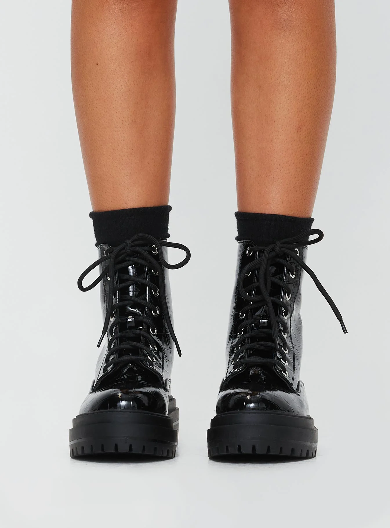 Obey Combat Boots Black Croc