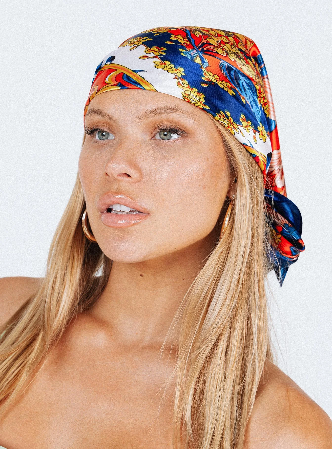 Milano Satin Scarf Navy