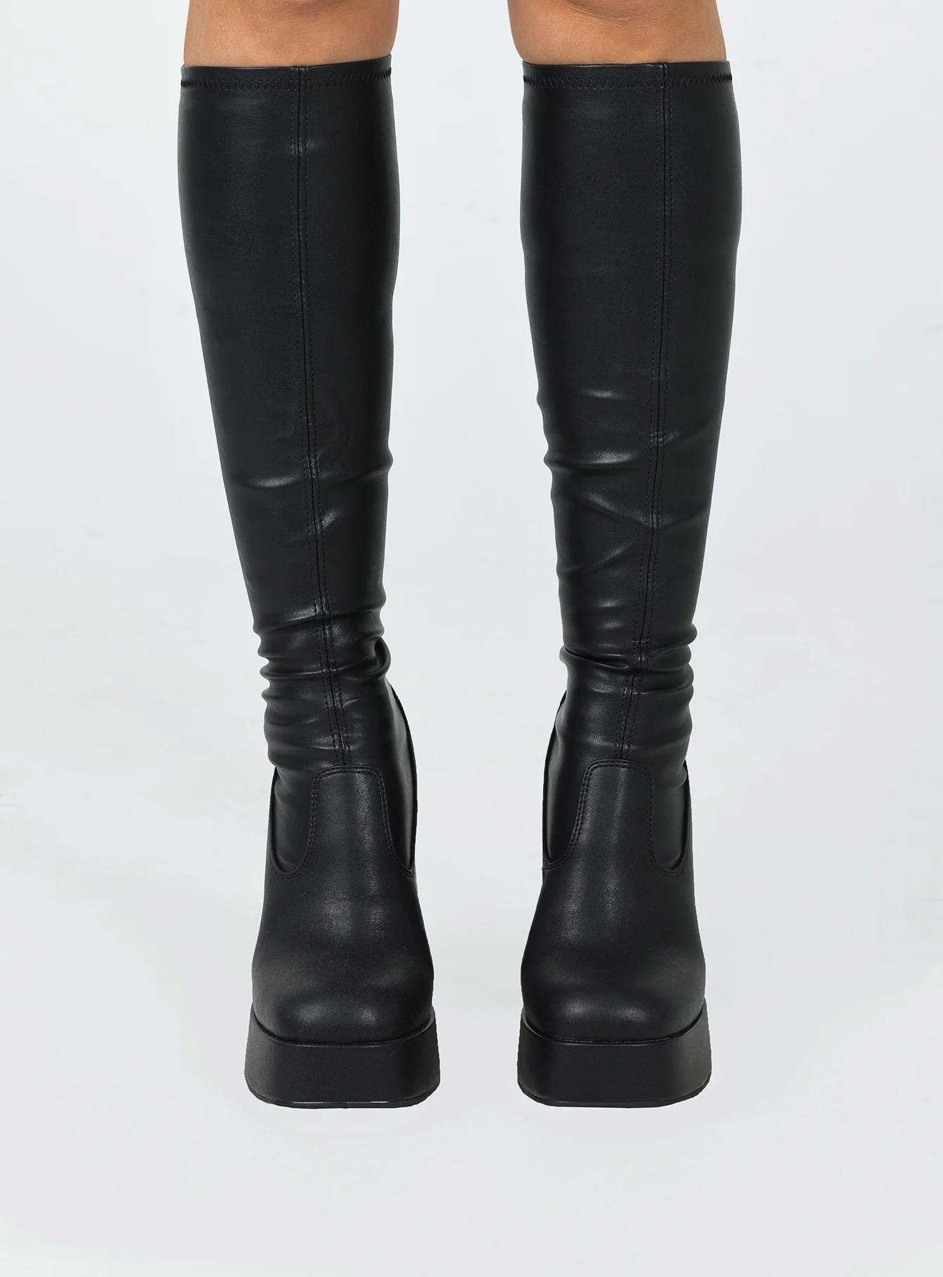 Windsor Smith Highkey Platform Knee High Boots Black
