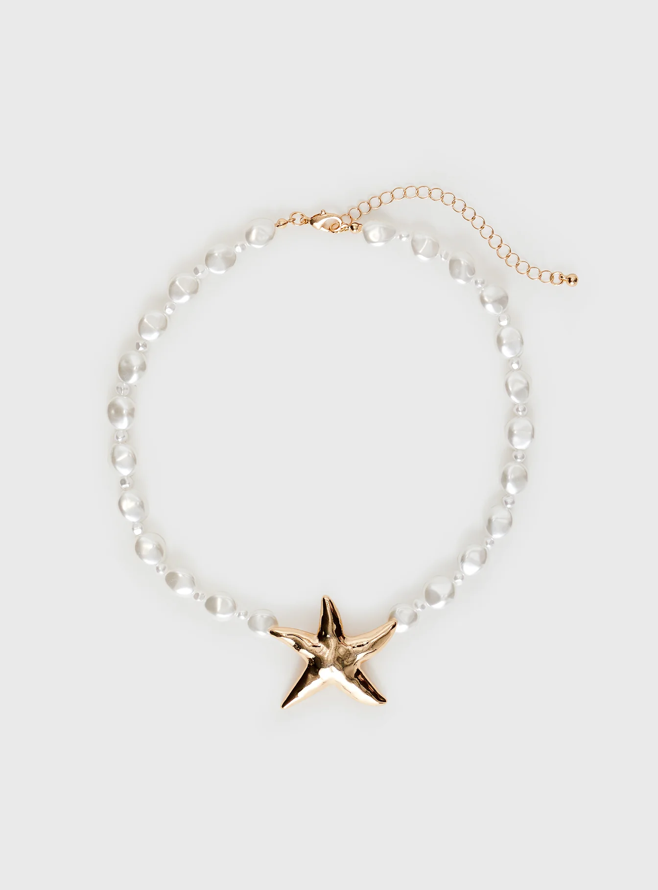 Sea Life Pearl Necklace Gold