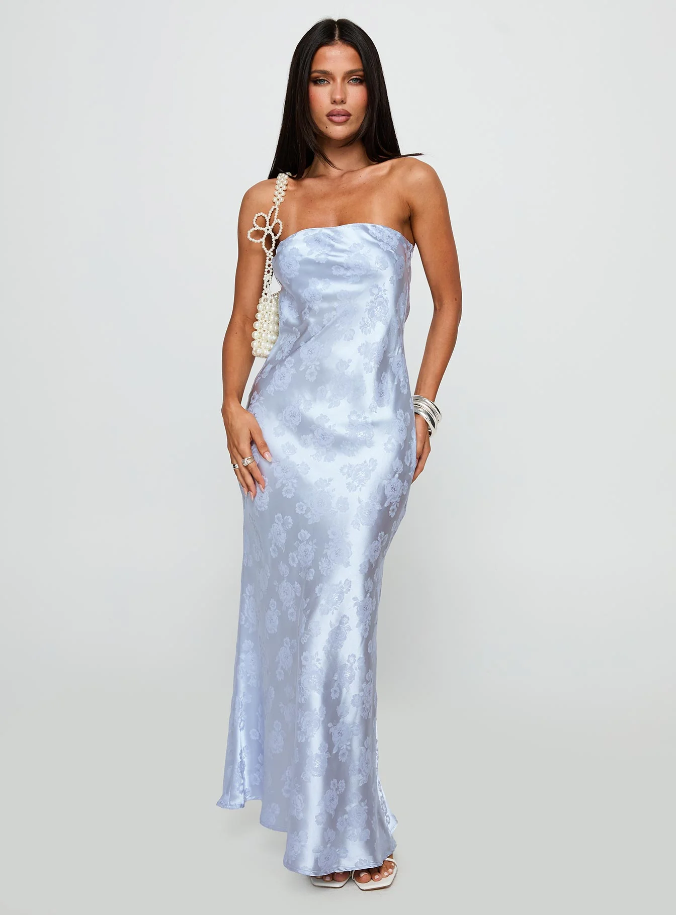 Haley Maxi Dress Blue Jacquard