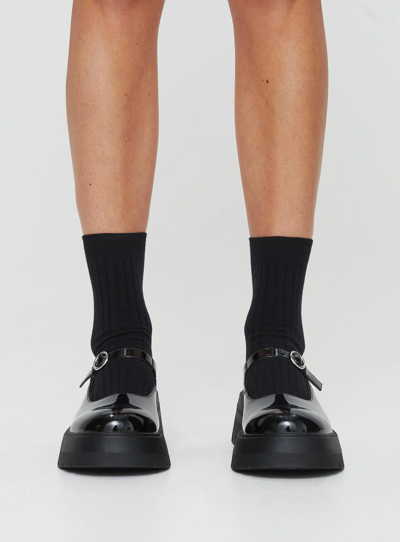 Ellie Mary Jane Heels Black Patent