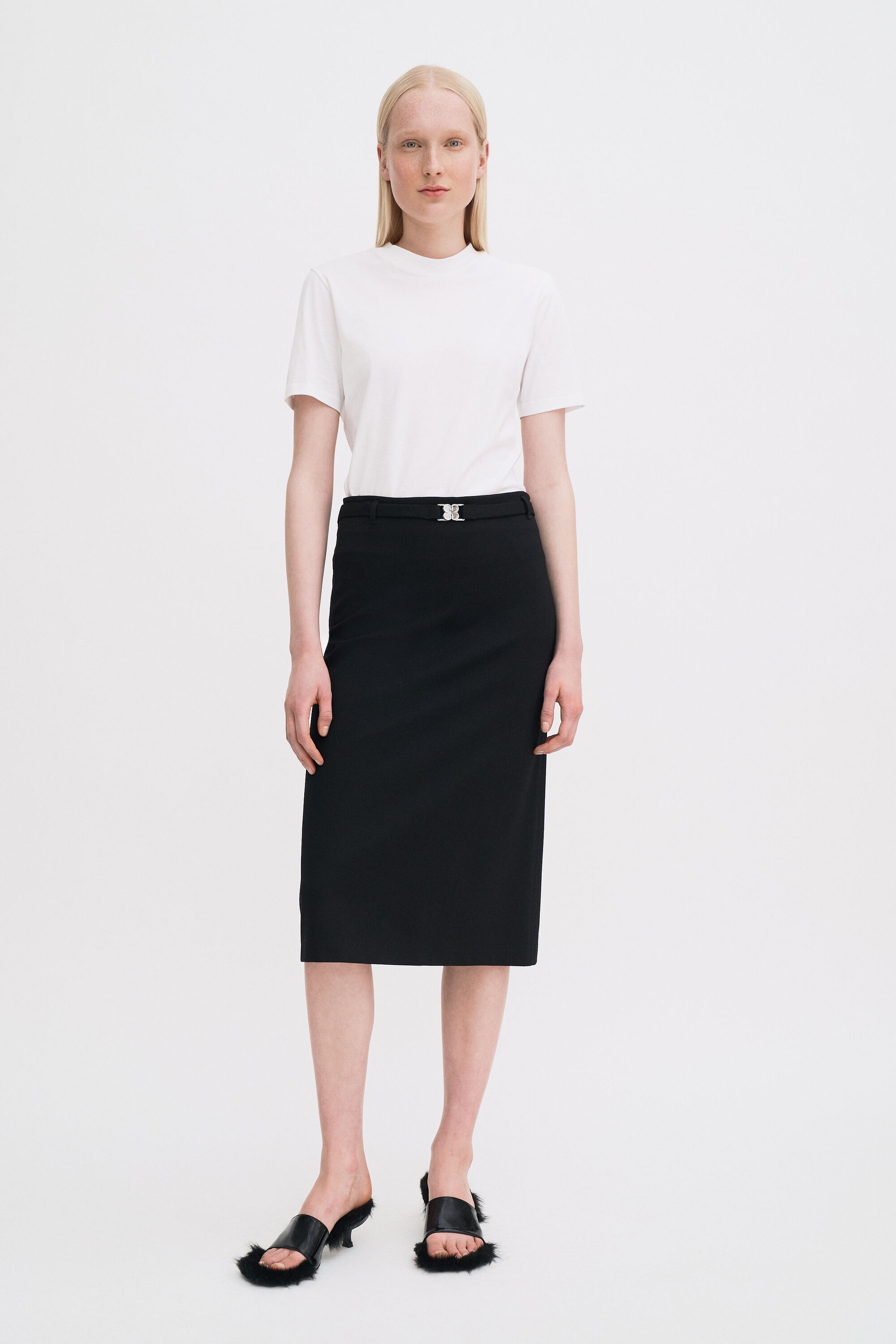 Belted Jersey Skirt