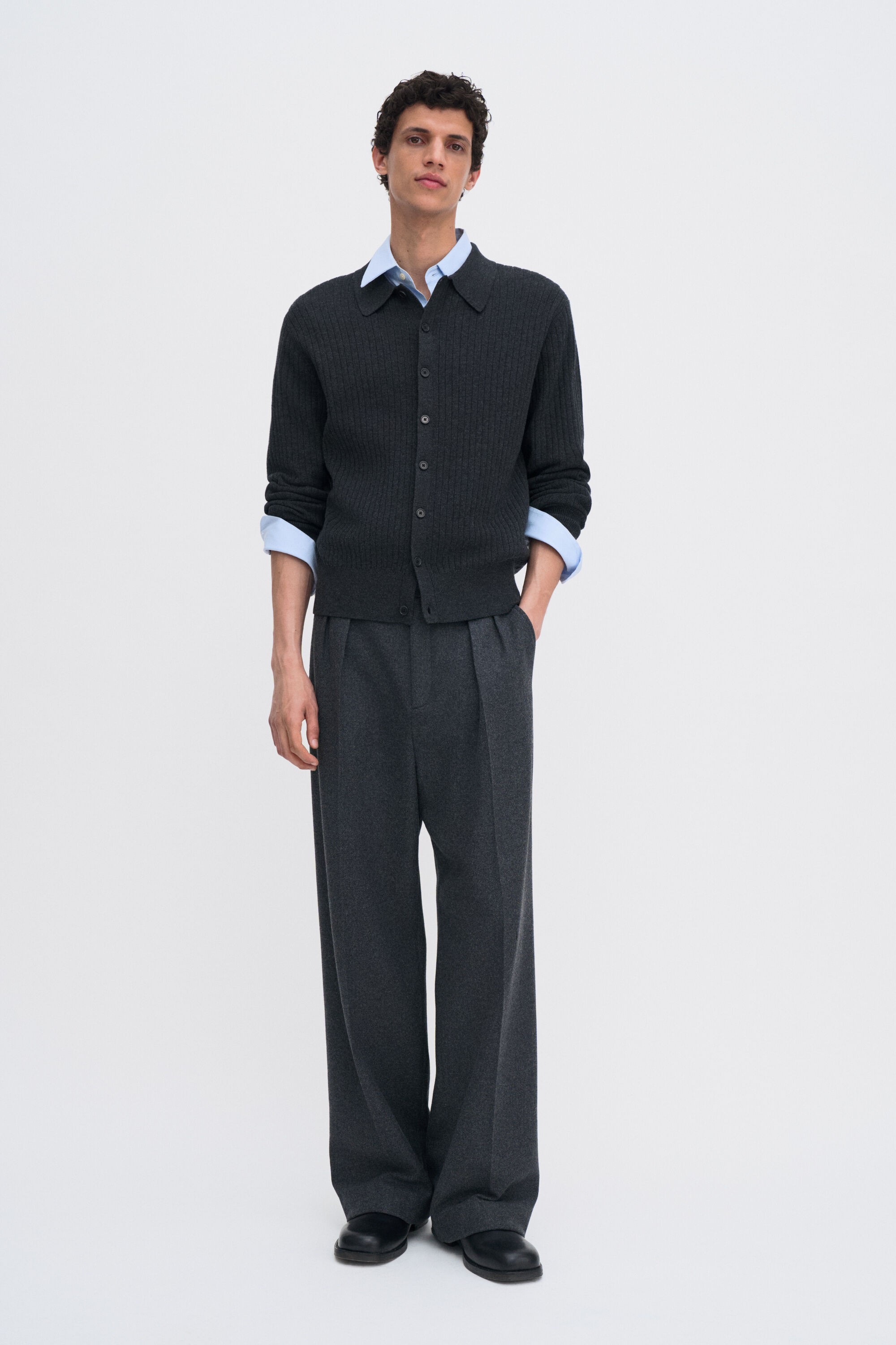 Cotton Merino Knit Shirt