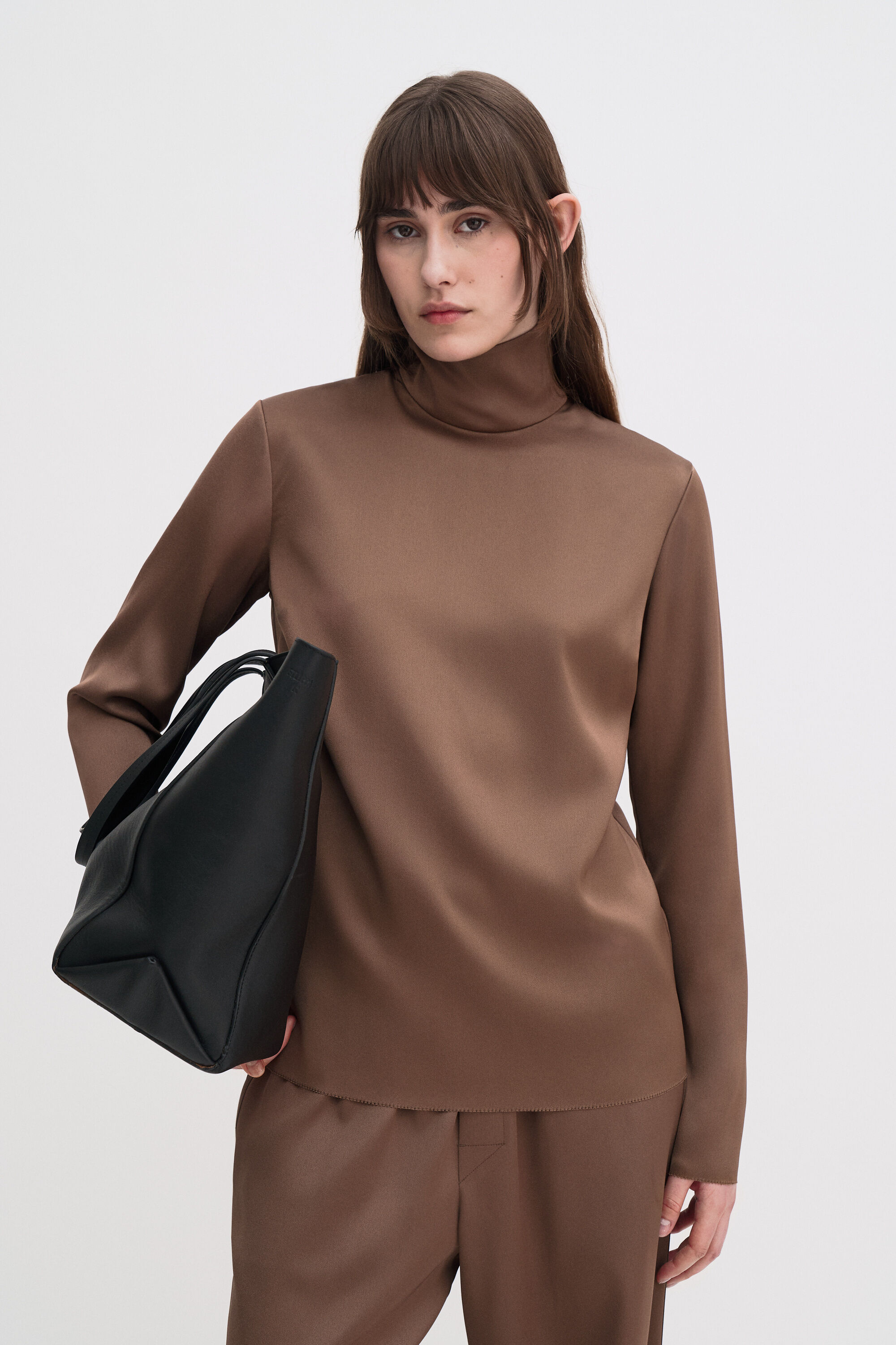 Turtleneck Satin Blouse