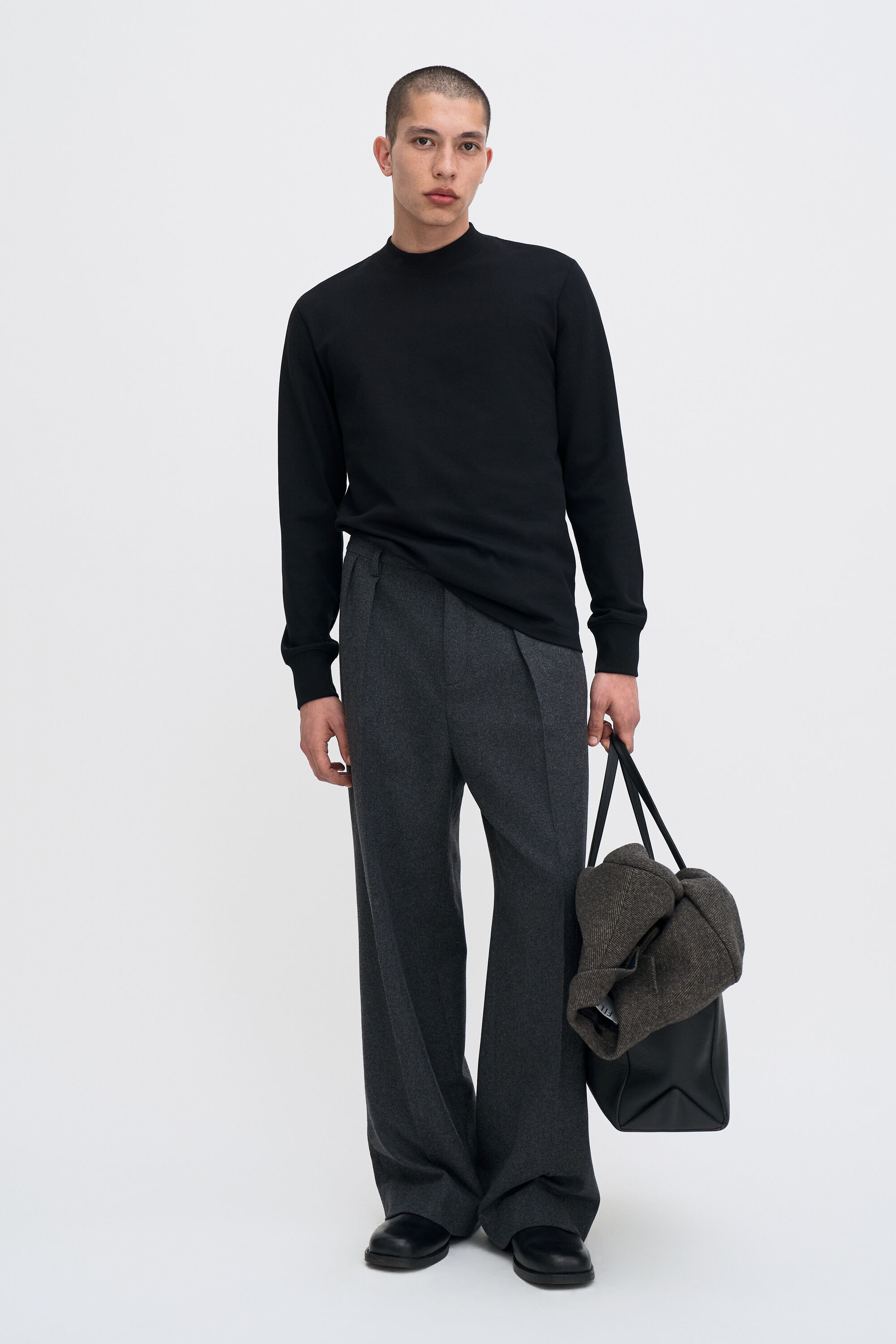 Heavy Cotton Mock Neck Shirt