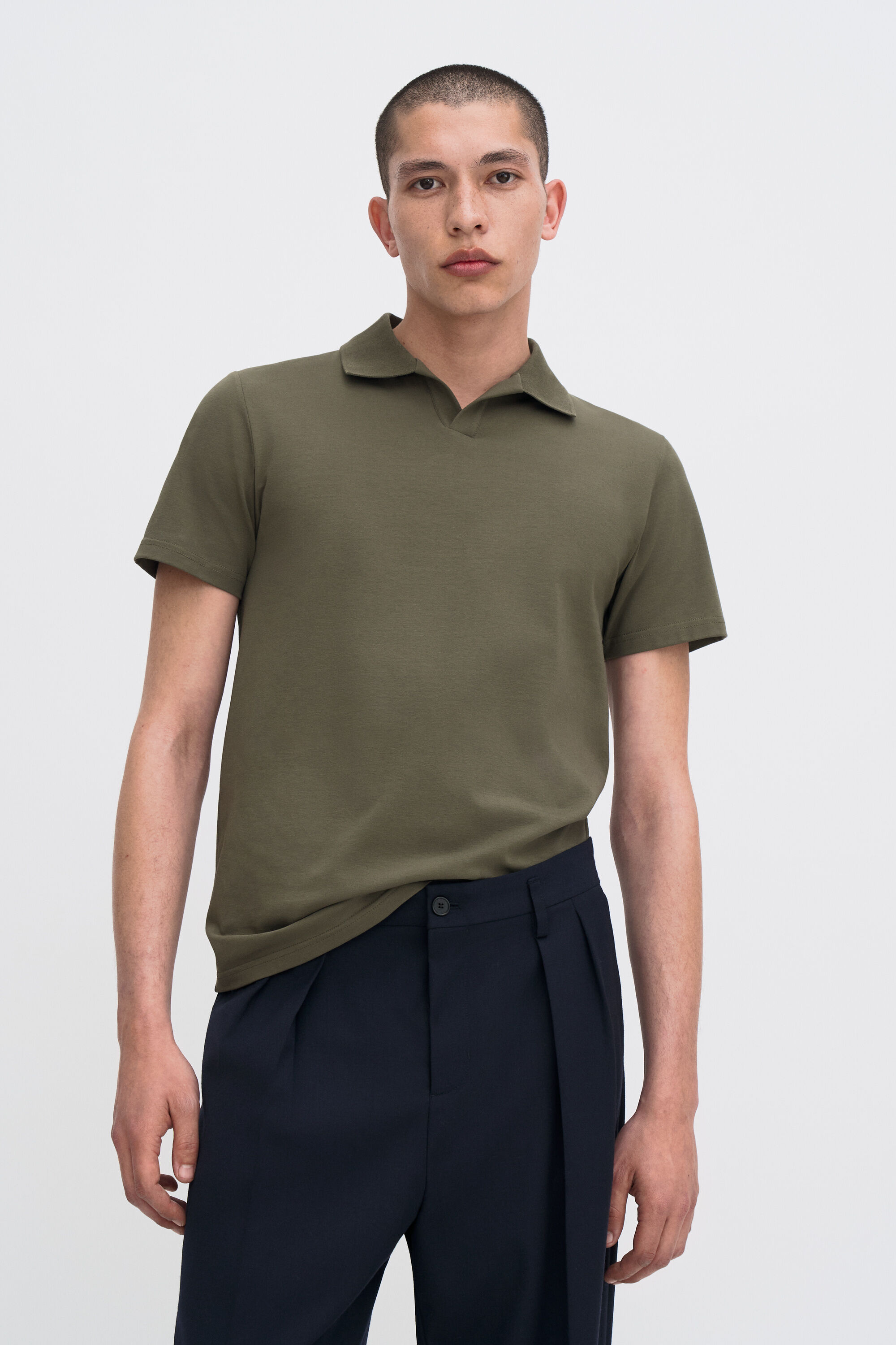 Stretch Cotton Polo T-Shirt