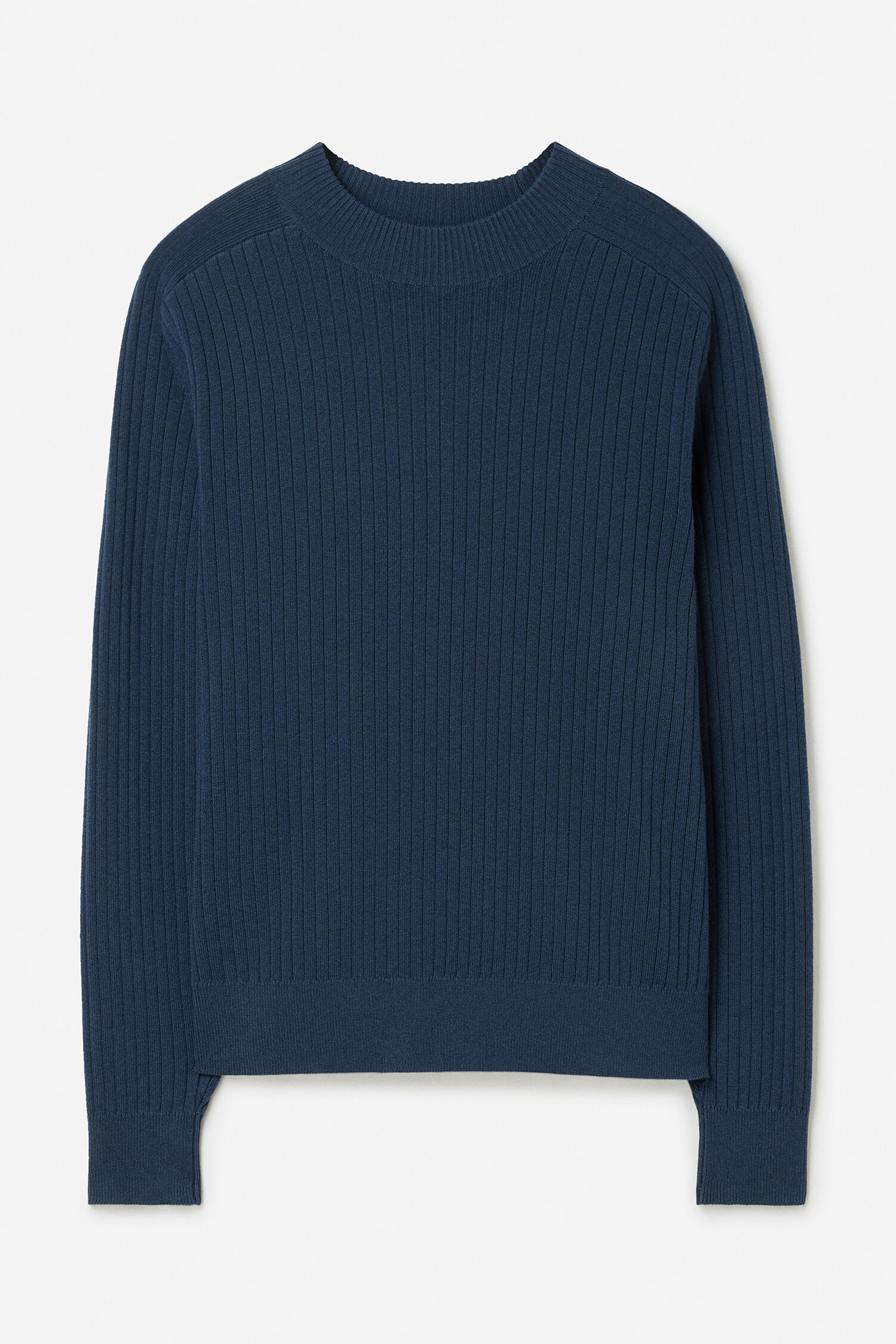 Cotton Merino Mock Neck Sweater