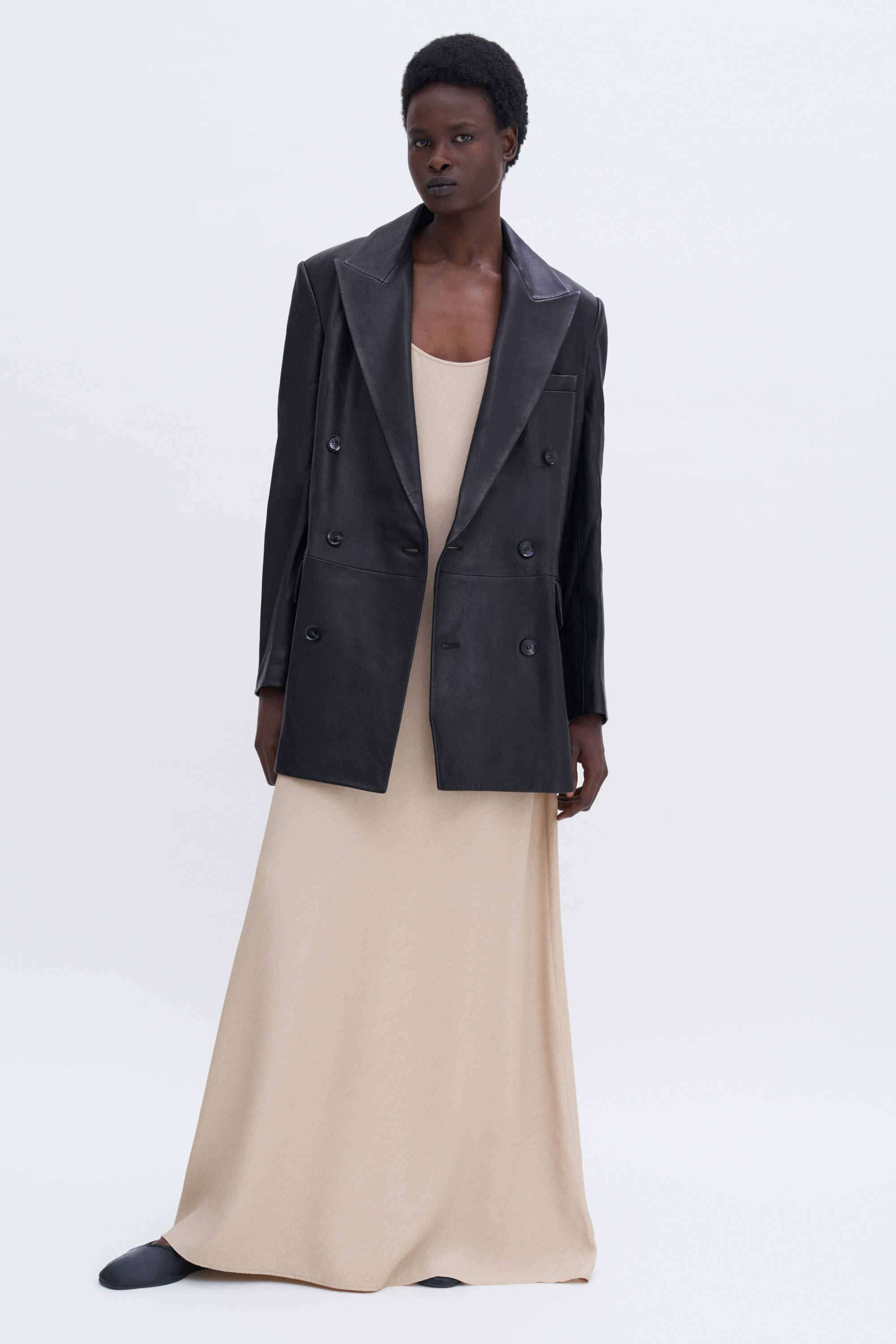 Double Breasted Leather Jacket