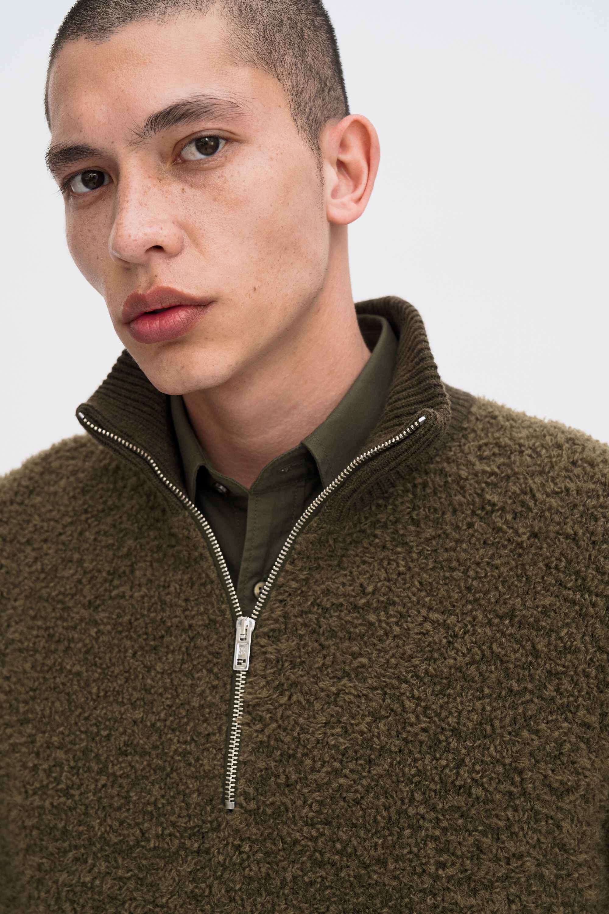 Fluffy Half Zip Sweater