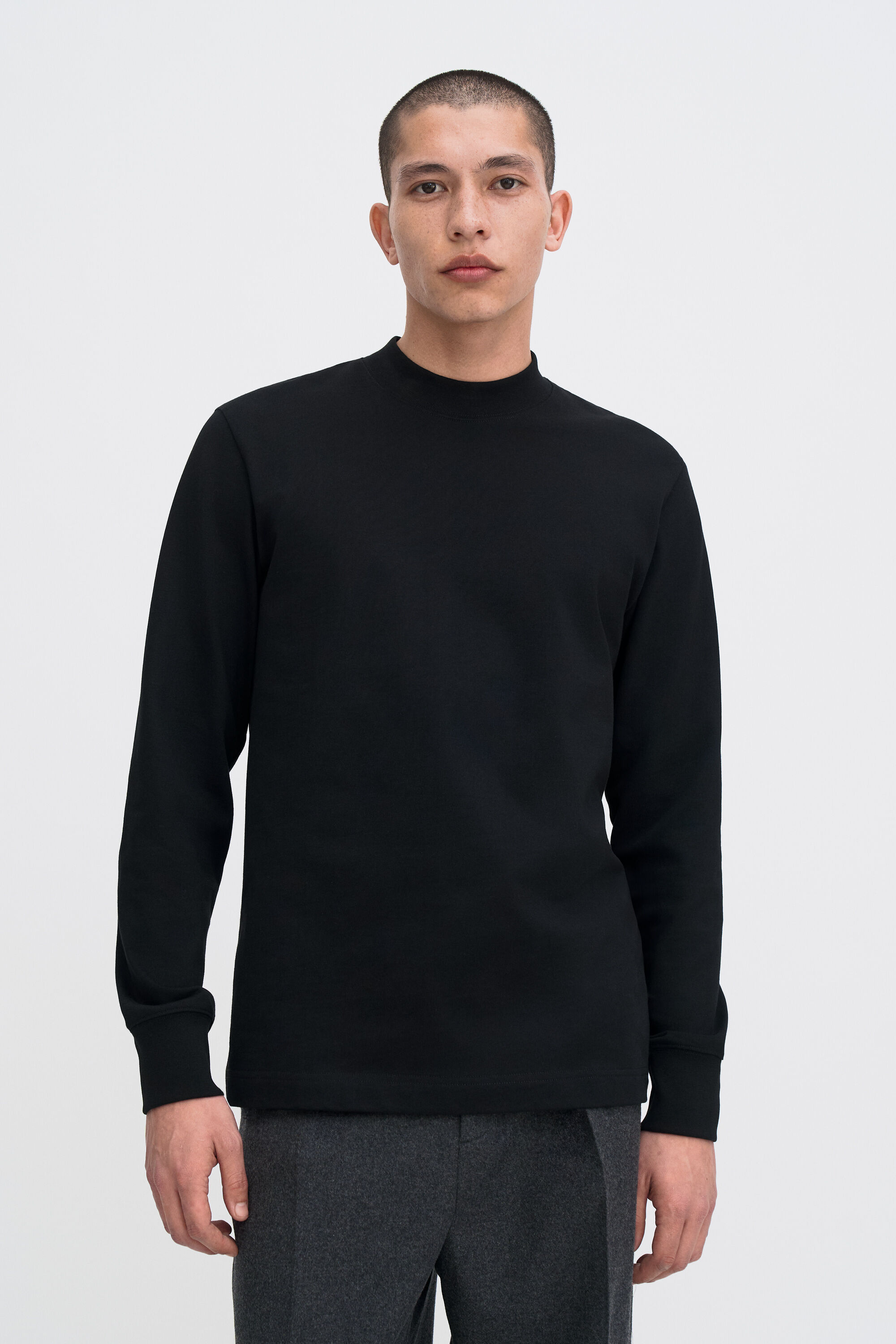 Heavy Cotton Mock Neck Shirt