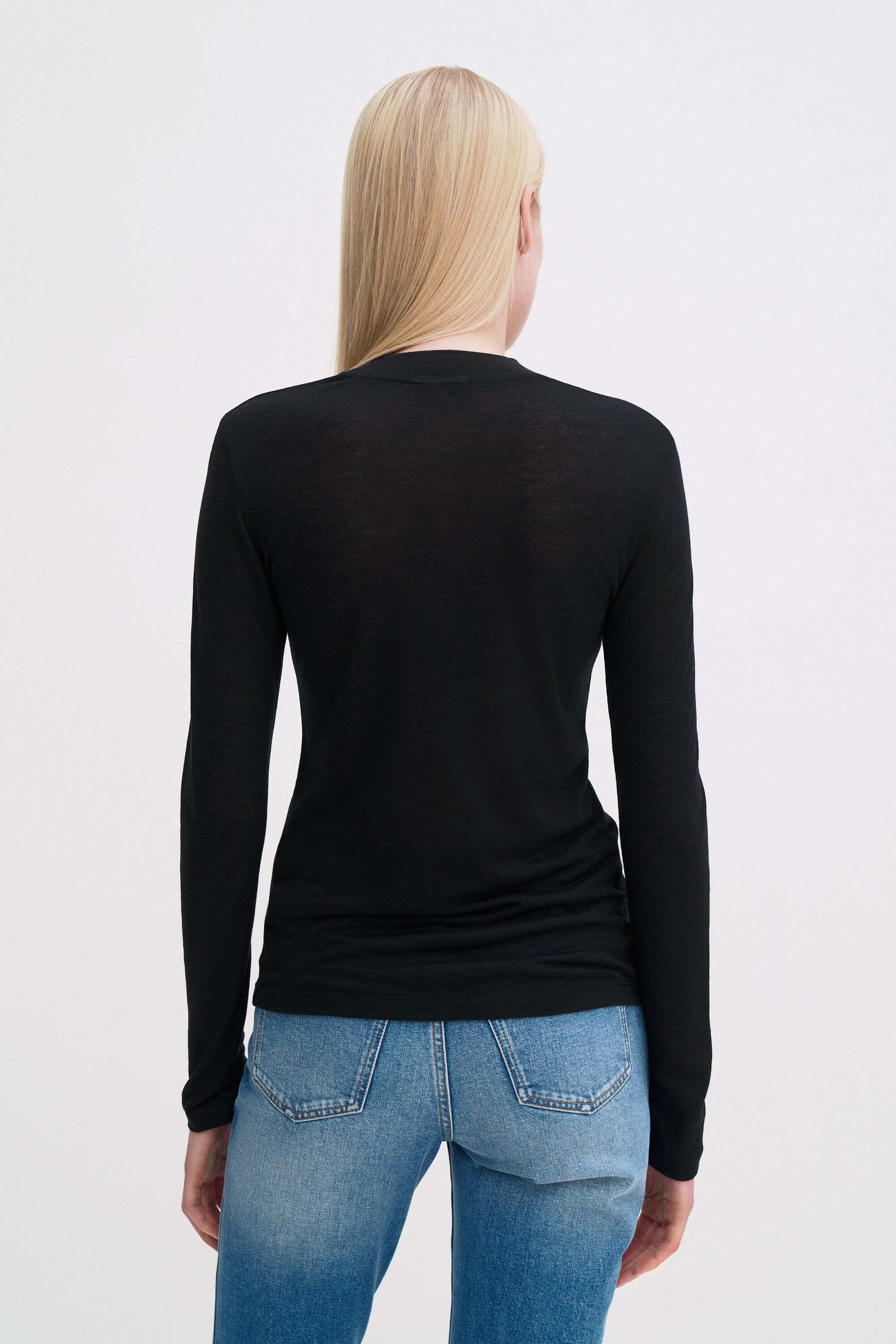Lyocell Cashmere Mock Neck Top