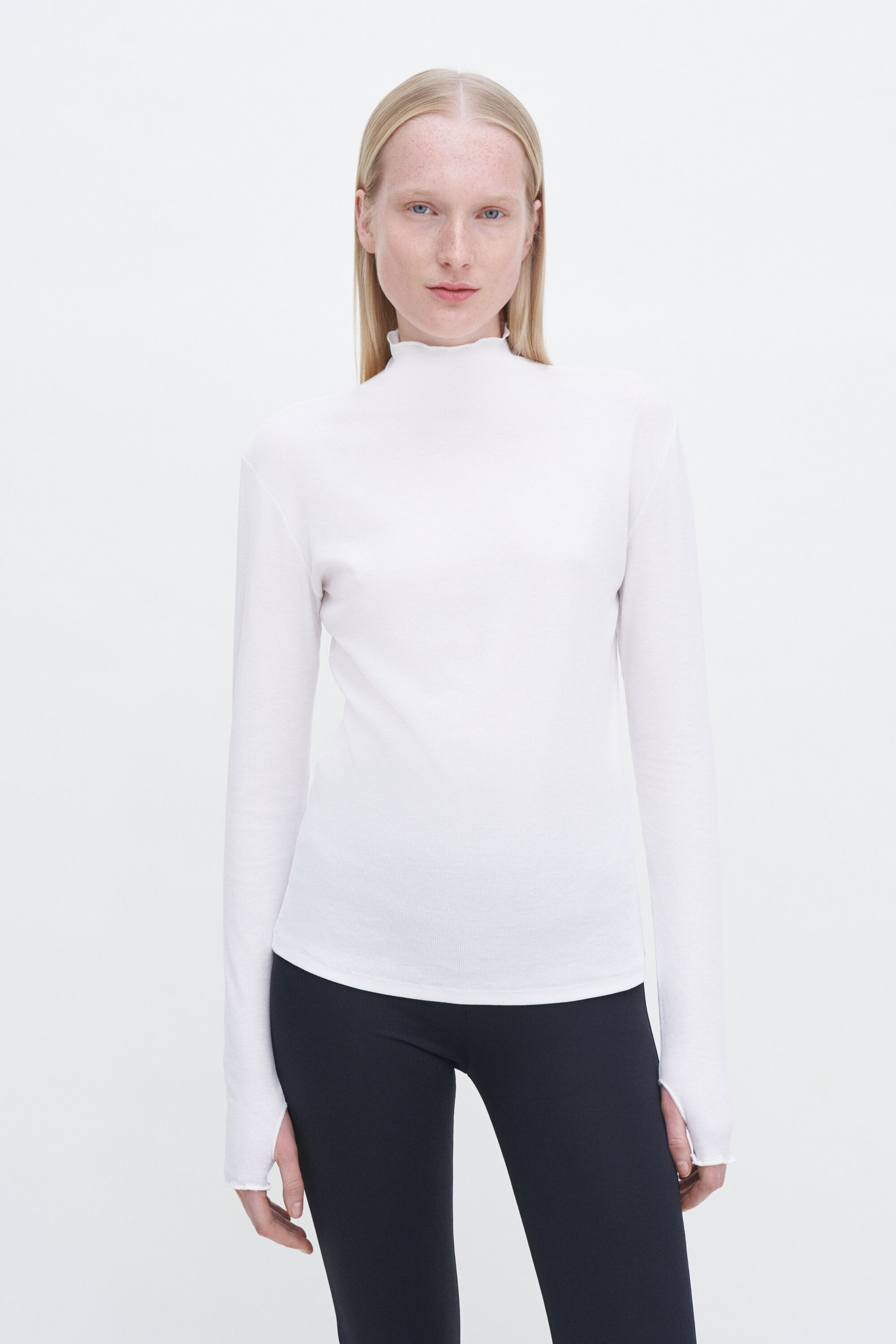 Rib Mock Neck Top