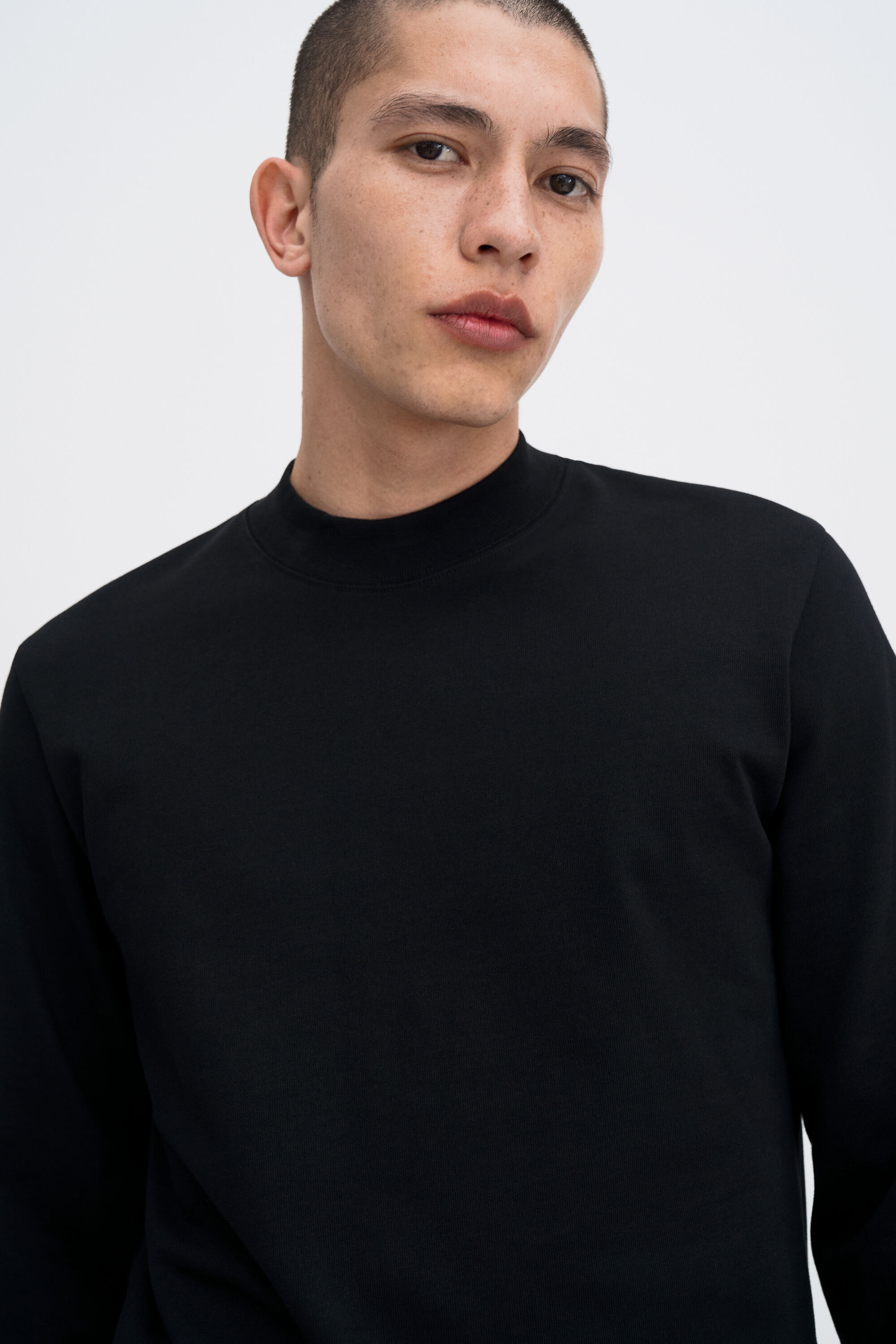 Heavy Cotton Mock Neck Shirt