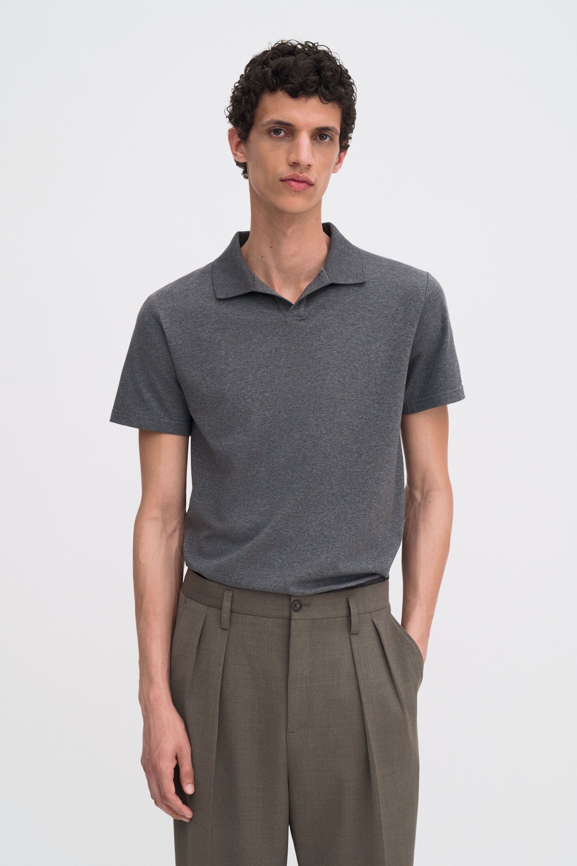 Stretch Cotton Polo T-Shirt