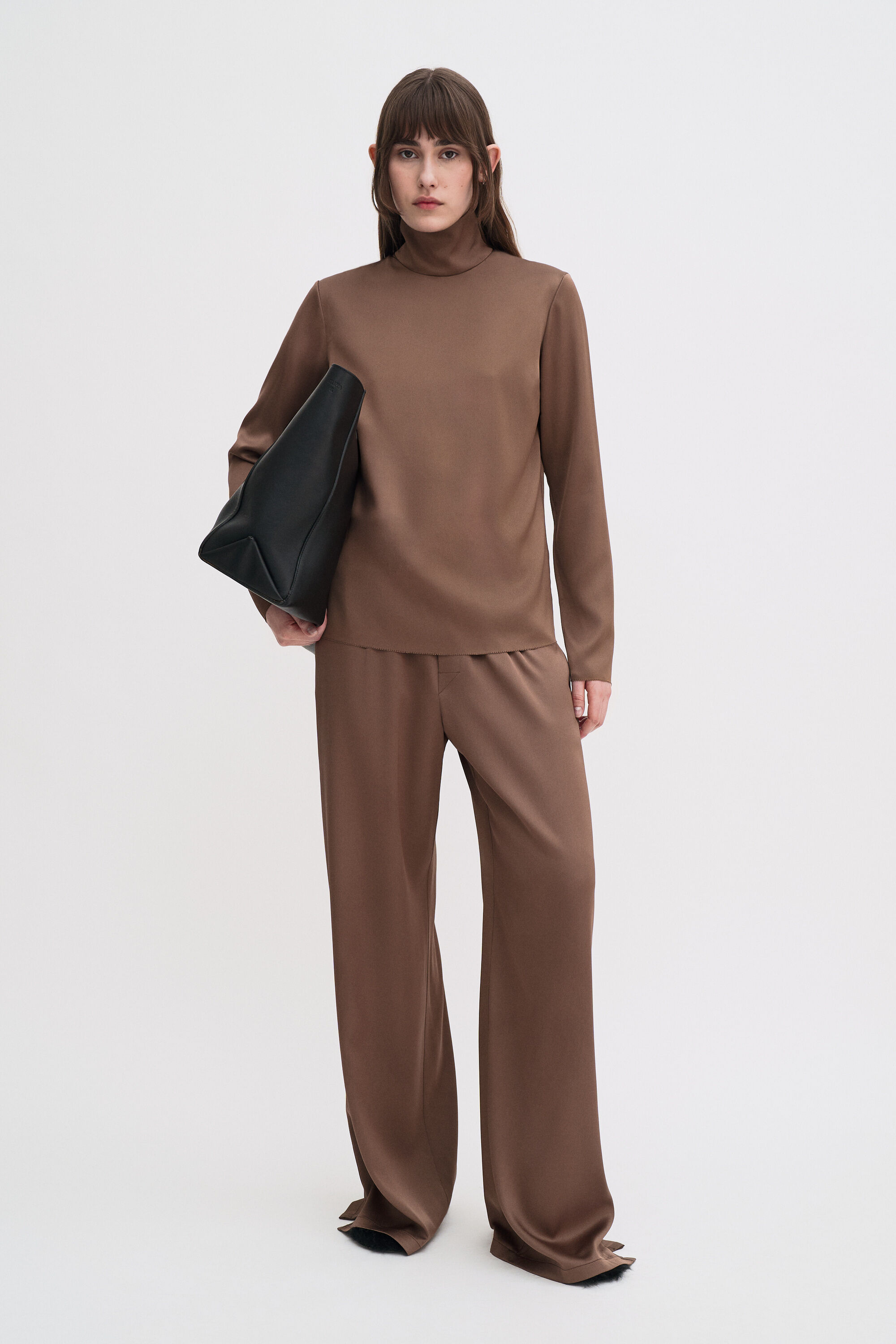 Turtleneck Satin Blouse