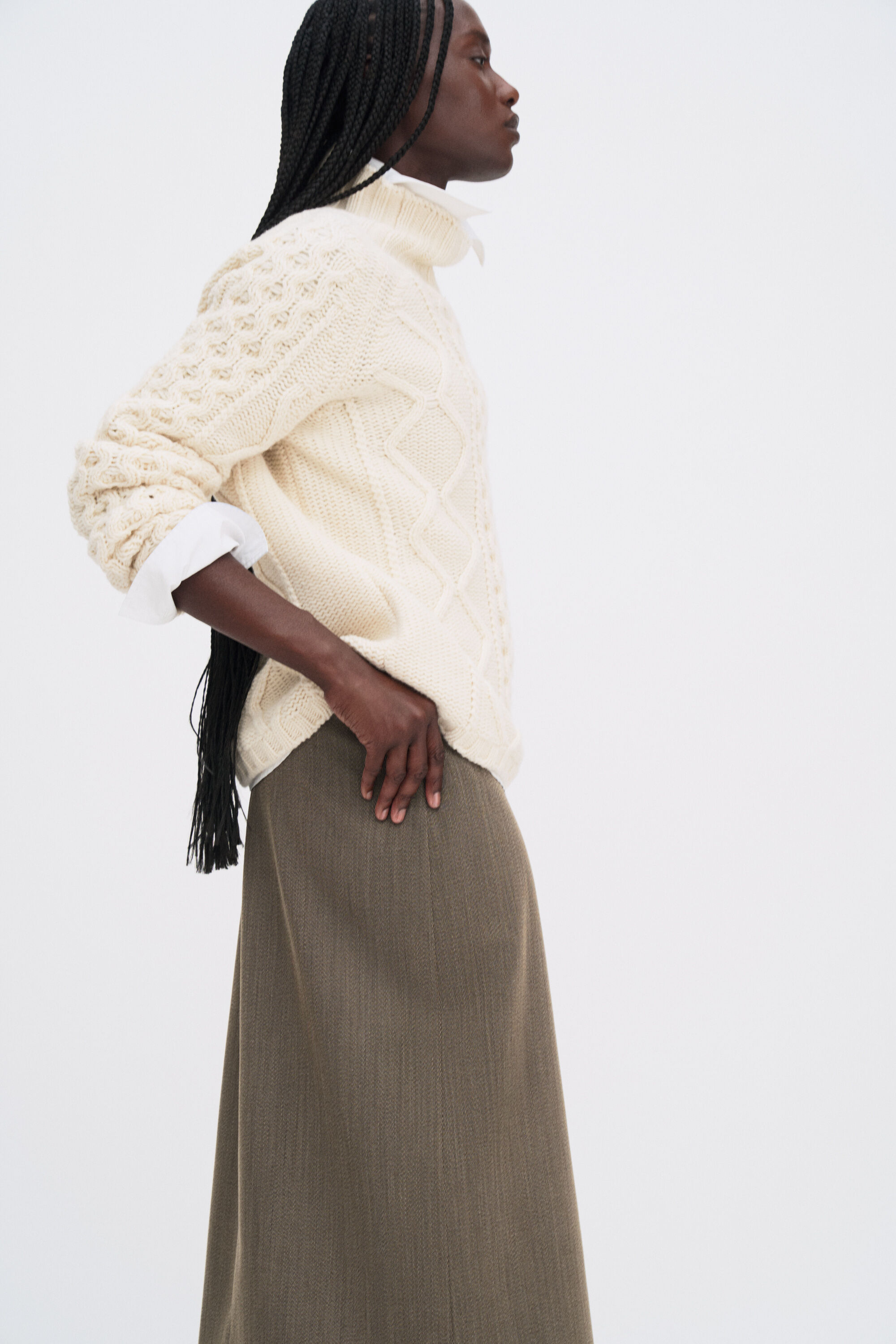 Wool Cable Knit Sweater