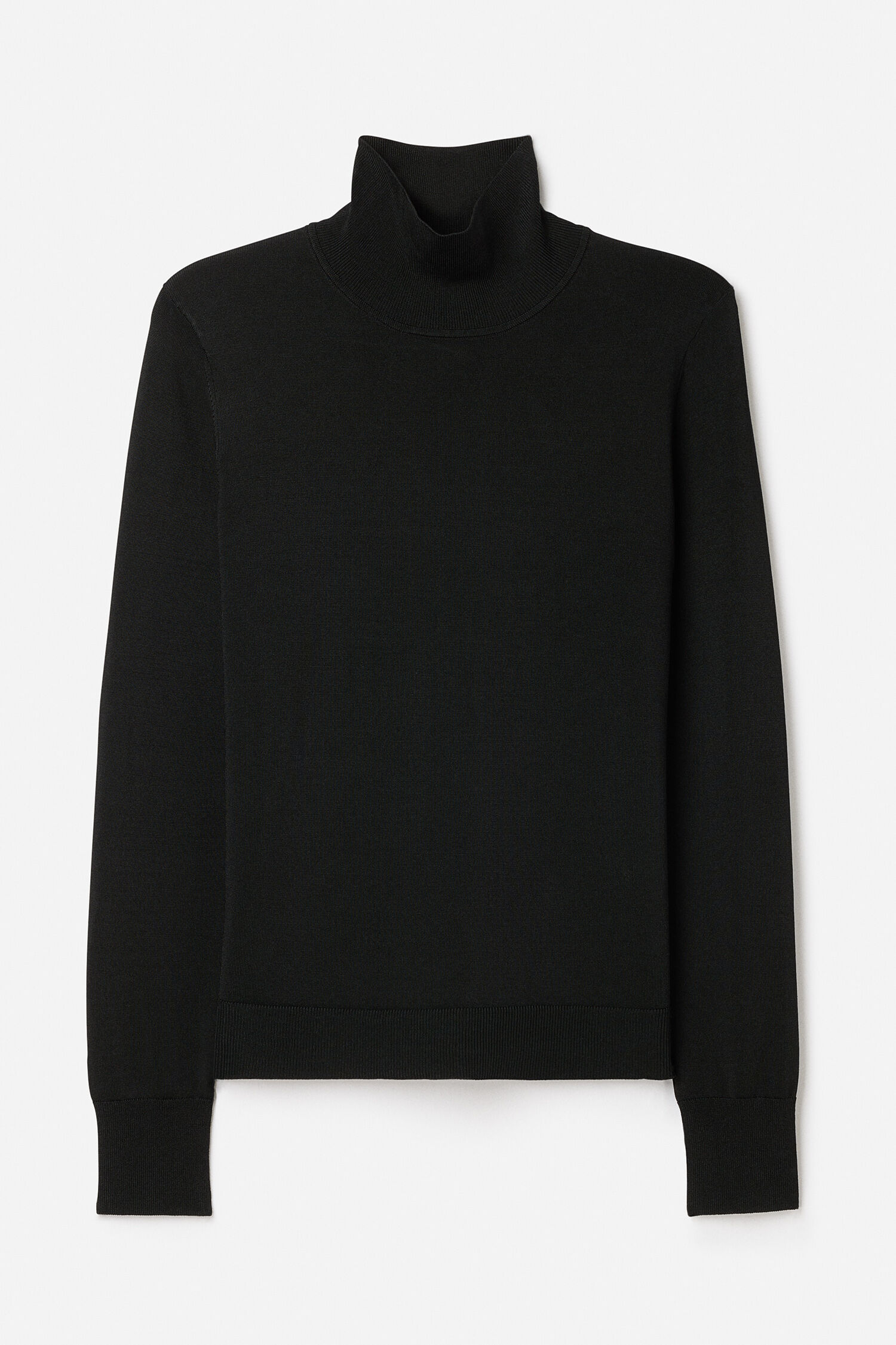 Glossy Knit Turtleneck Sweater