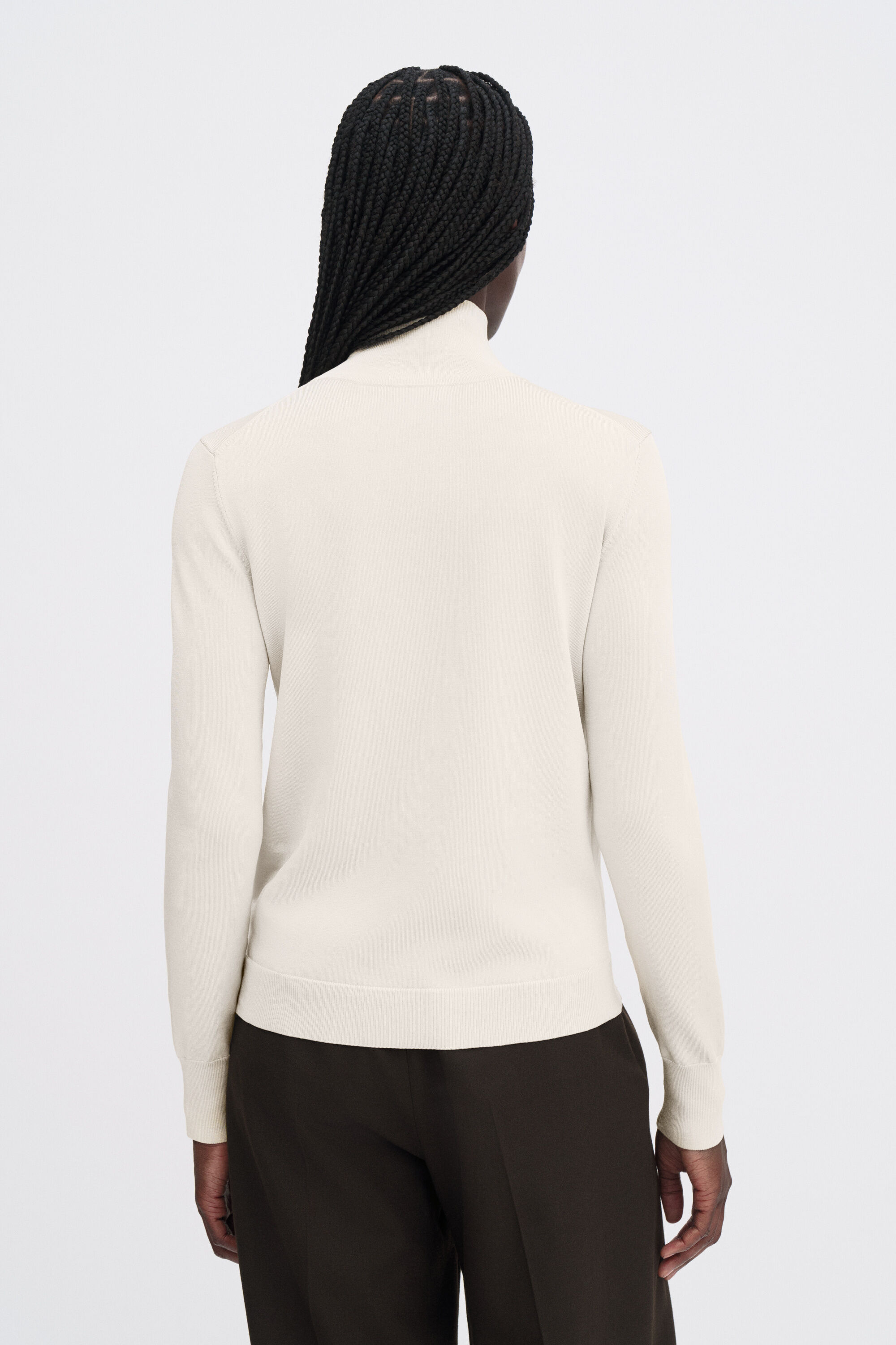 Glossy Knit Turtleneck Sweater