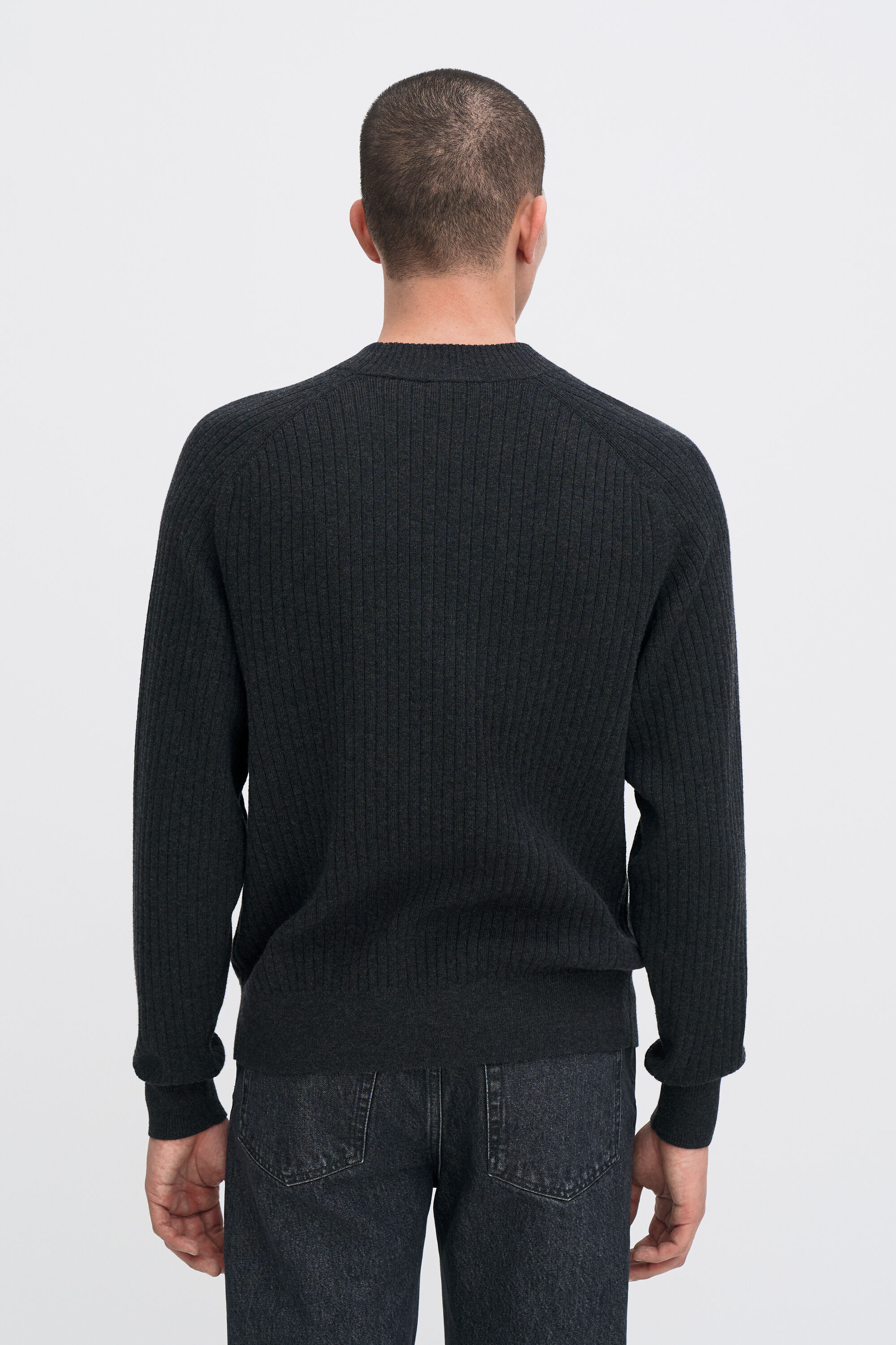 Cotton Merino Mock Neck Sweater