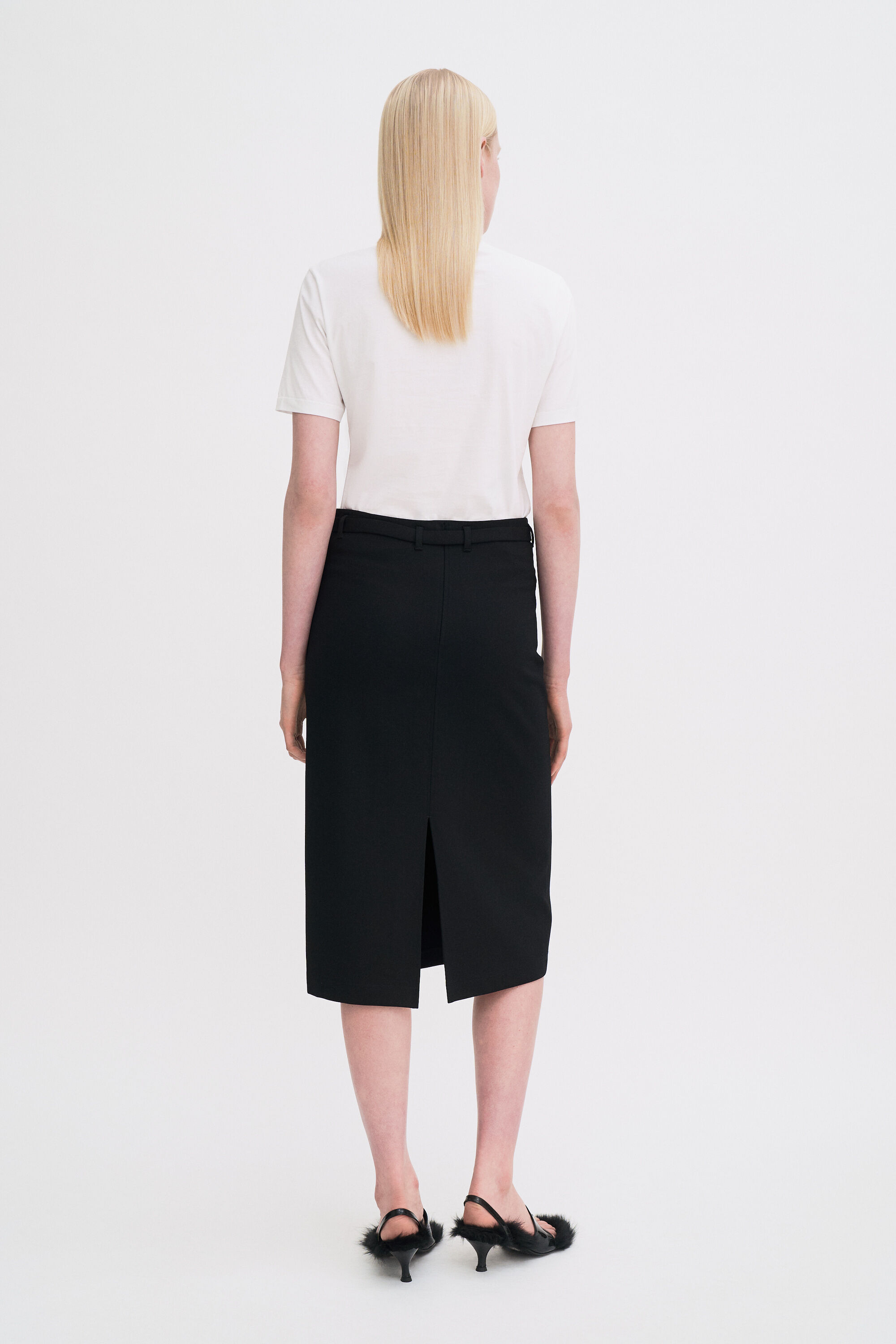 Belted Jersey Skirt