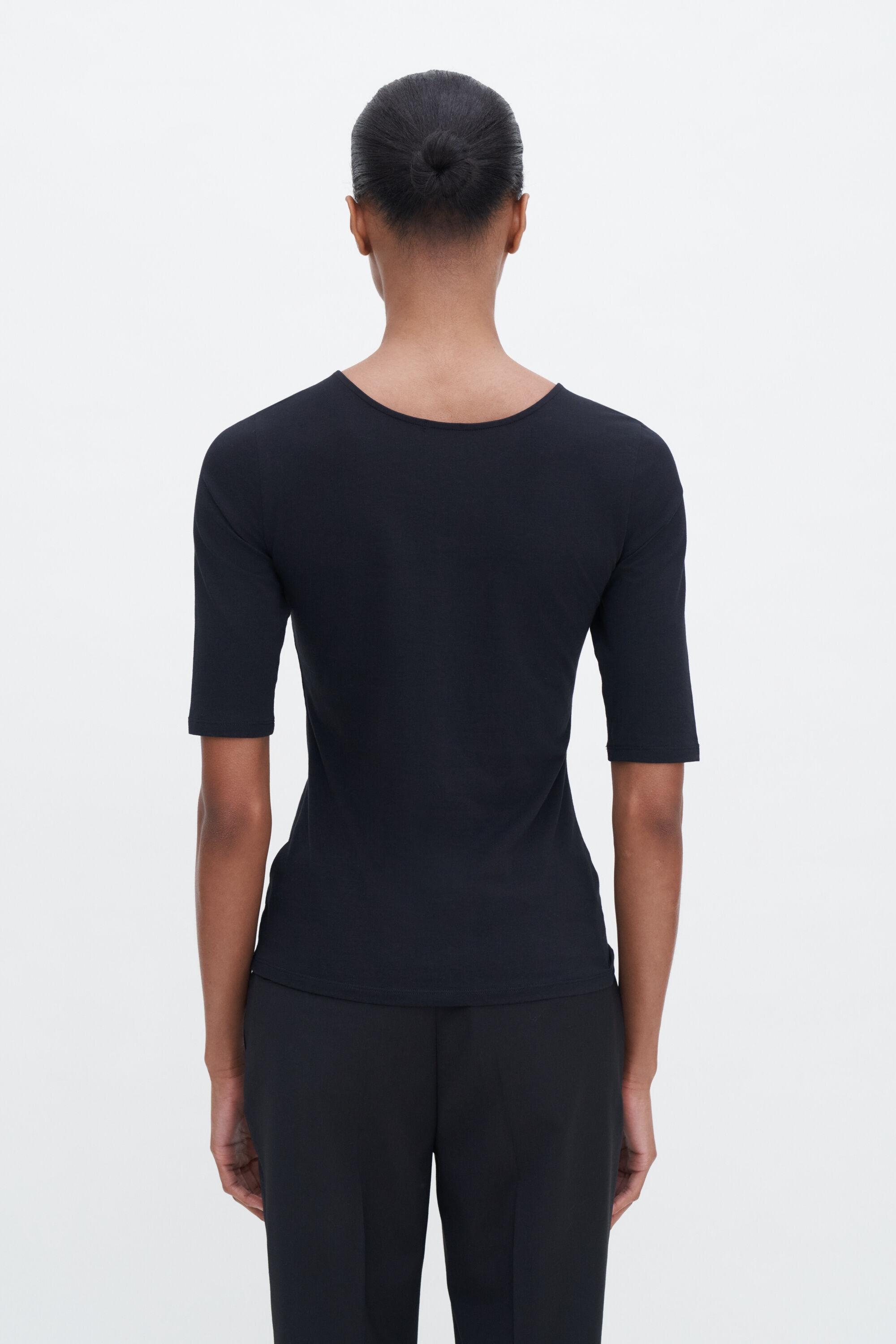 Cotton Stretch Scoop Neck Top