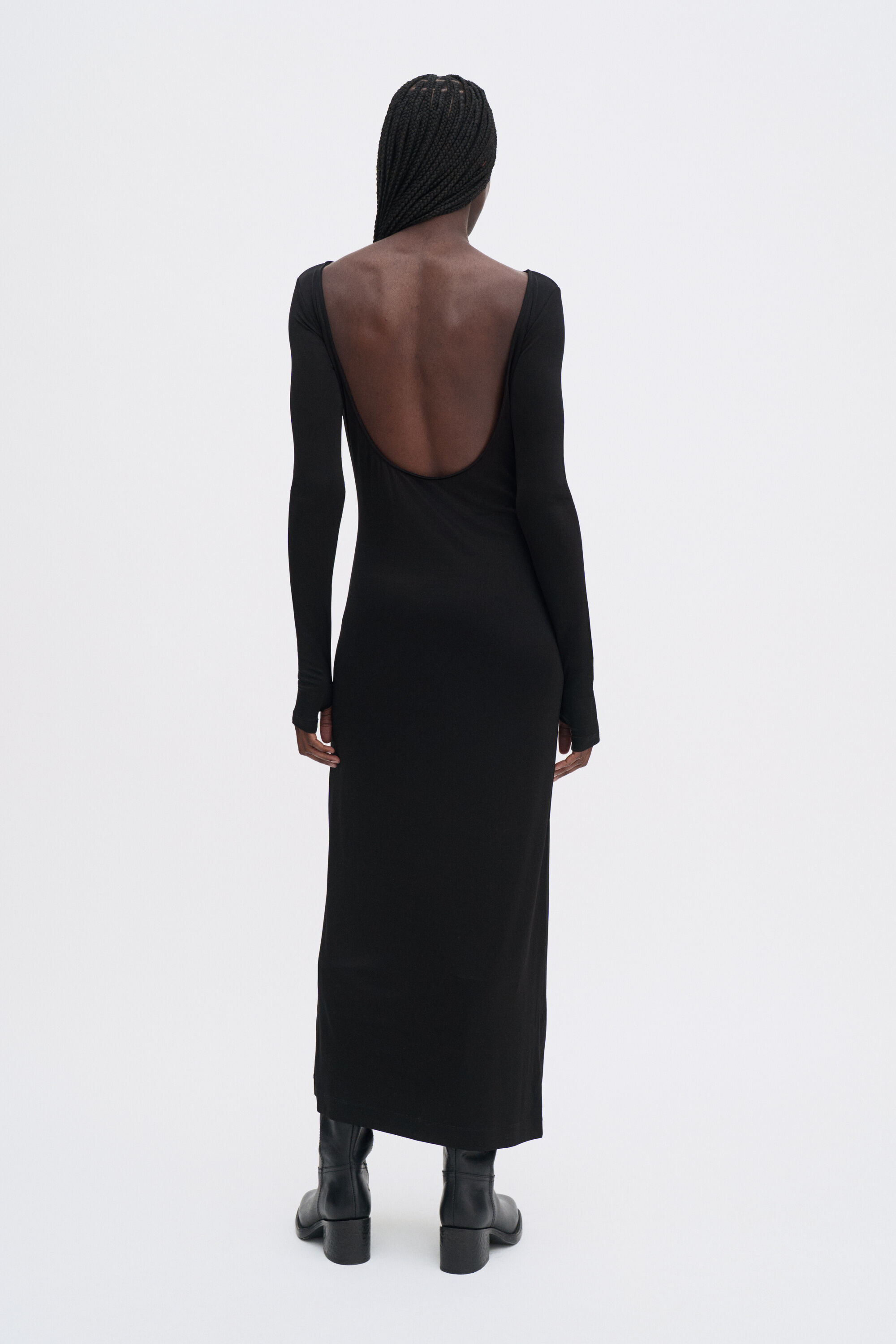 Scooped Back Jersey Dress