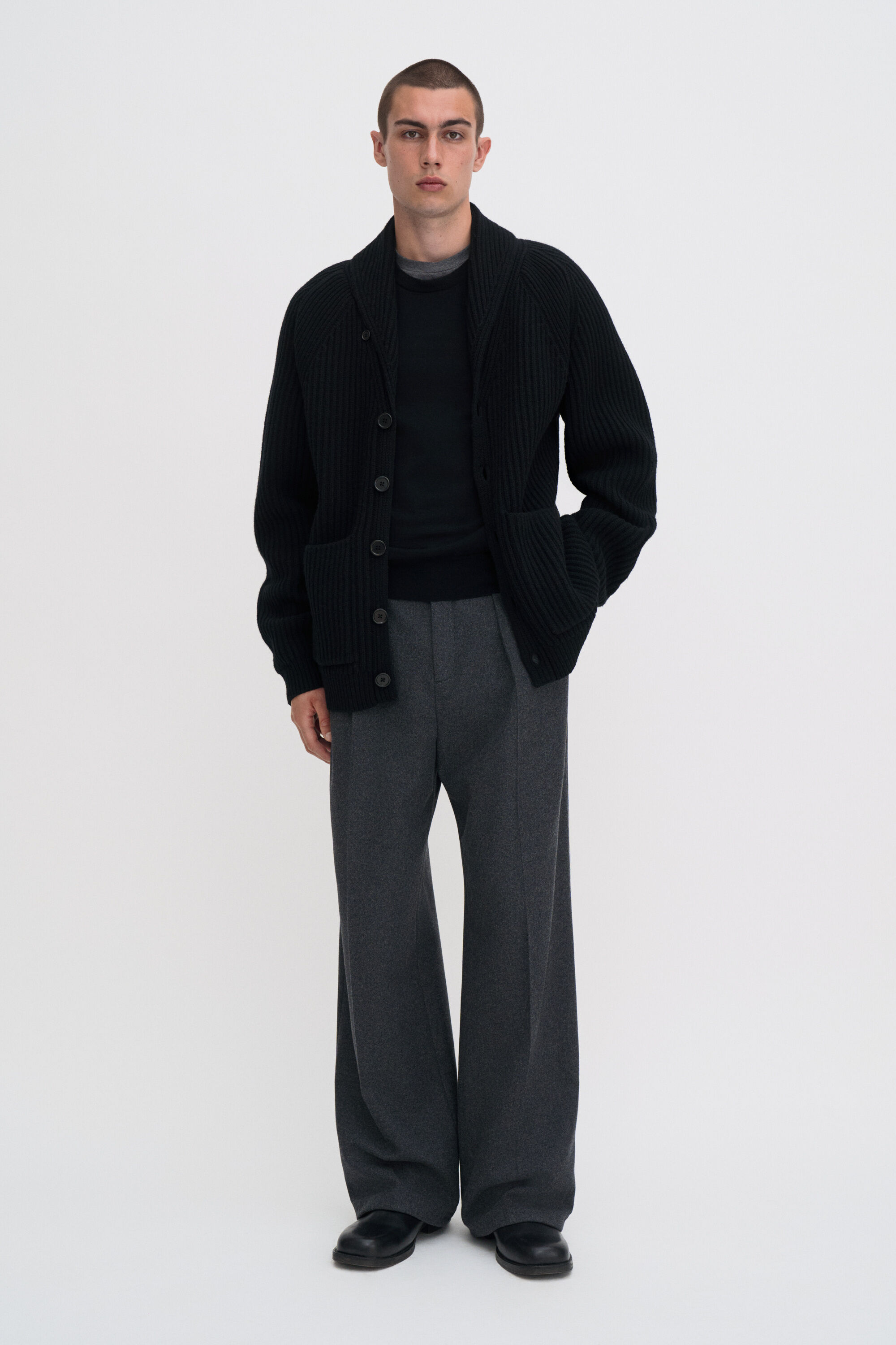 Shawl Collar Wool Cardigan