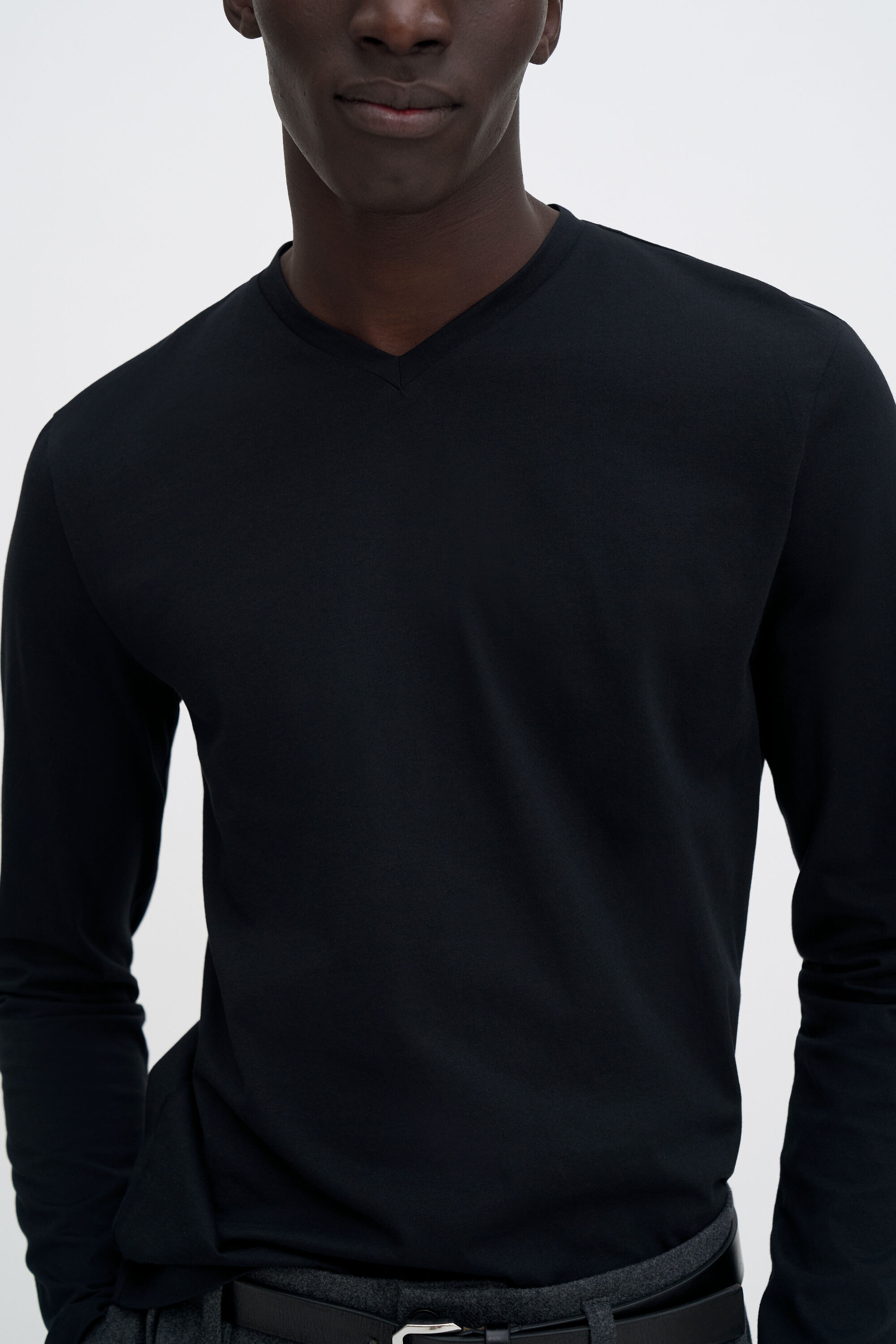 Cotton Jersey V-Neck Tee