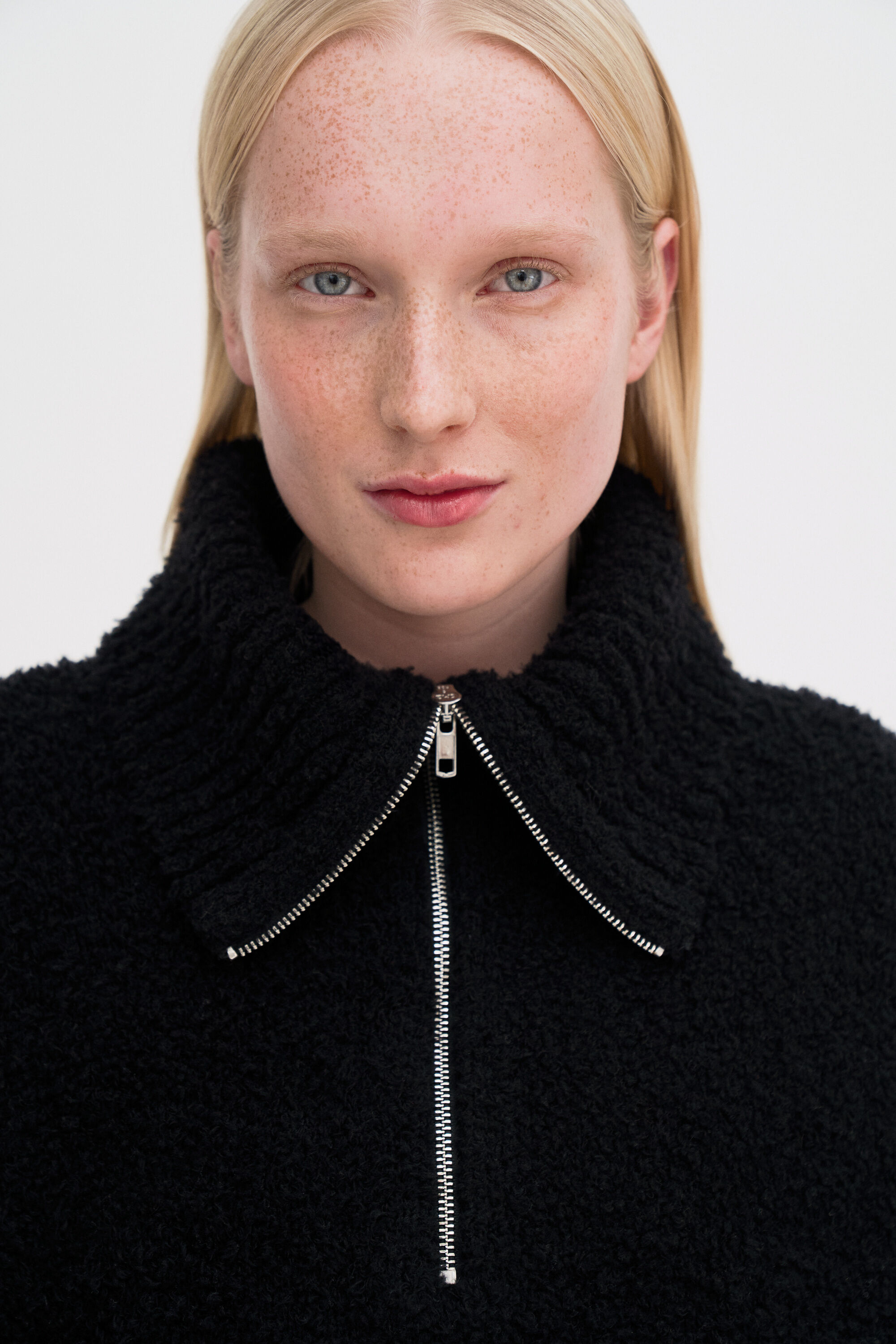 Fluffy Half Zip Sweater